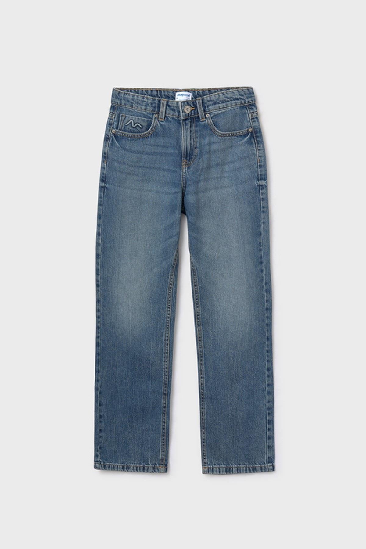 Mayoral Kız Çocuk 8-18 Yaş Bol Kesim Denim Pantolon Mavi
