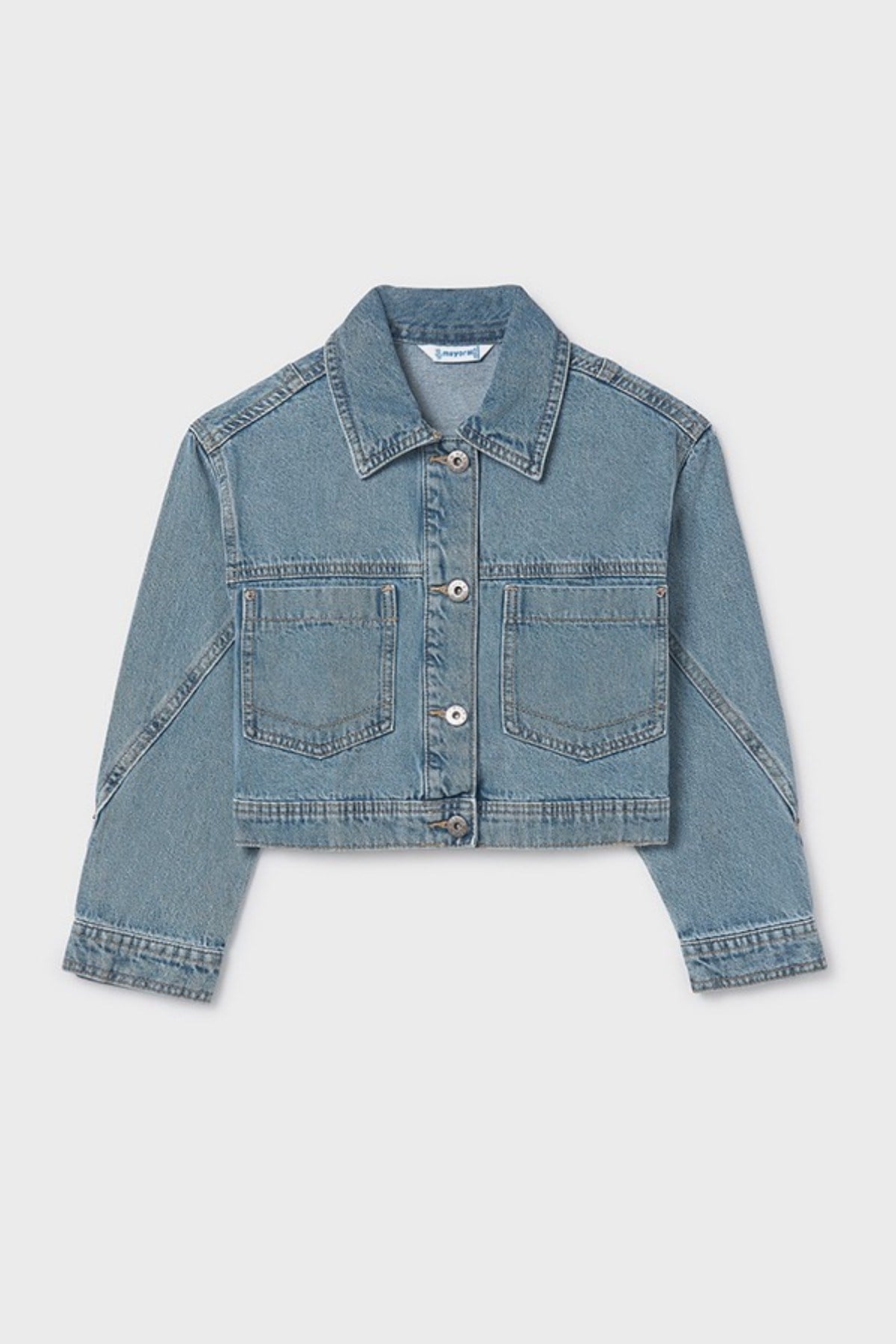 Mayoral Kız Çocuk 8-18 Yaş Cep Detaylı Denim Ceket Kot Mavi