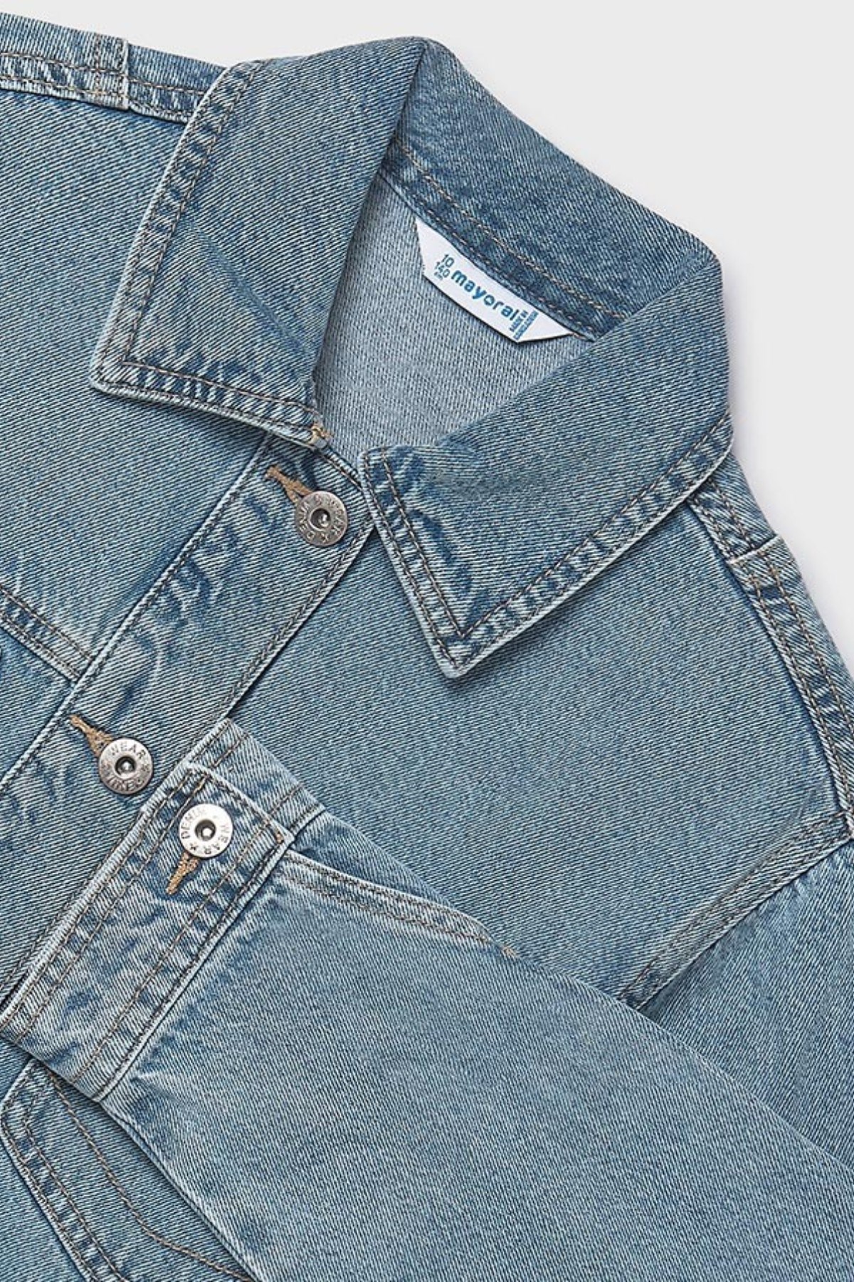 Mayoral Kız Çocuk 8-18 Yaş Cep Detaylı Denim Ceket Kot Mavi