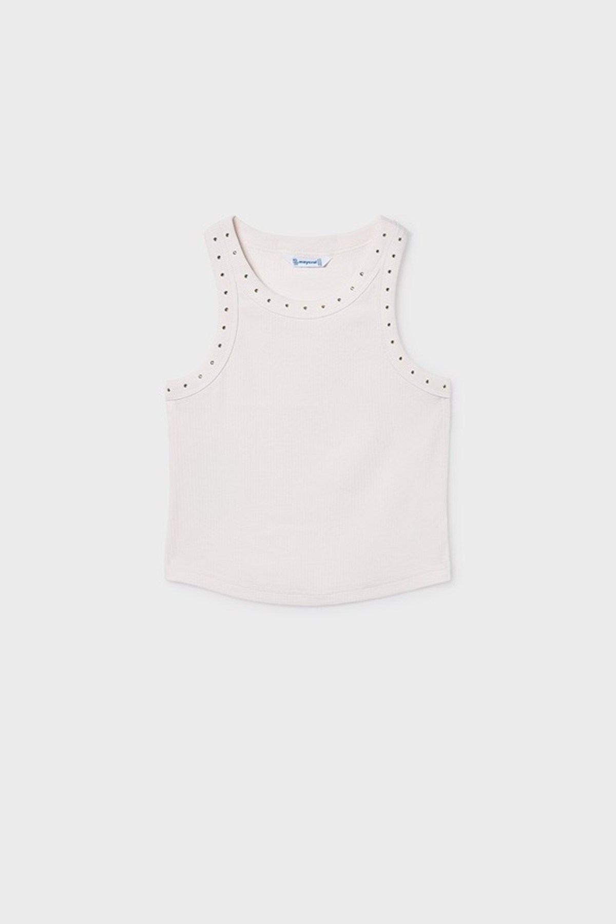 Mayoral Kız Çocuk 8-18 Yaş Taş Detaylı Halter Yaka Crop Krem