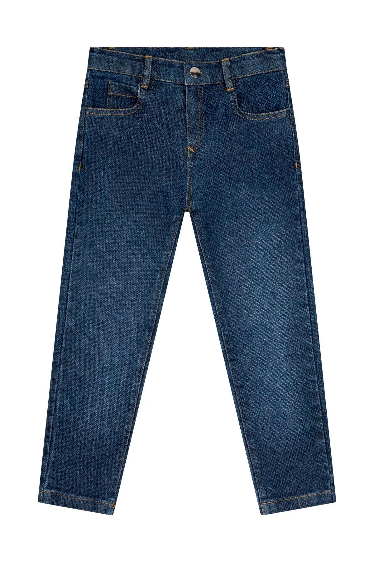 Mincenter Erkek Çocuk 2-6 Yaş Beş Cepli Denim Pantolon Mavi