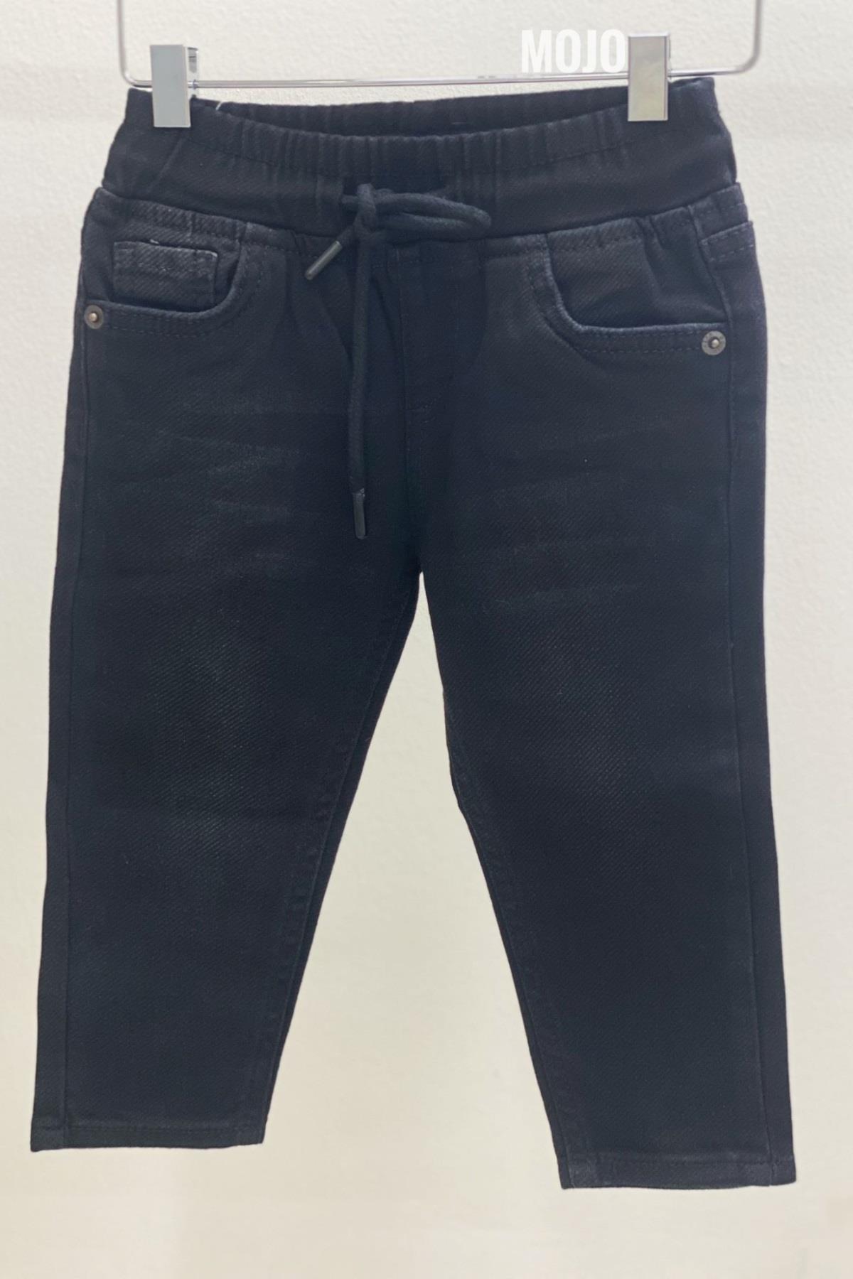 Mojo Erkek Bebek 1-5 Yaş Beli Lastikli Kot Pantolon 5368 Siyah
