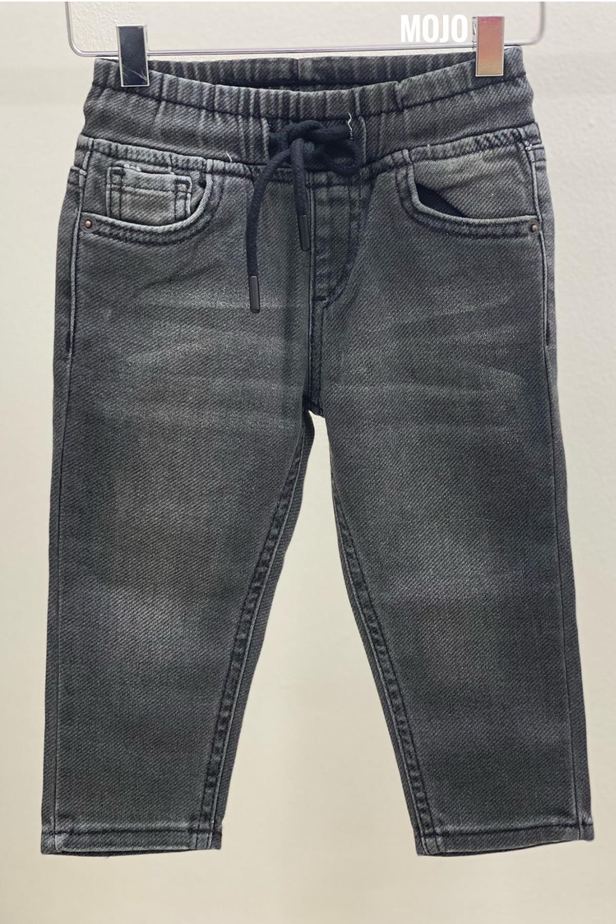 Mojo Erkek Bebek 1-5 Yaş Beli Lastikli Kot Pantolon 5368 Füme