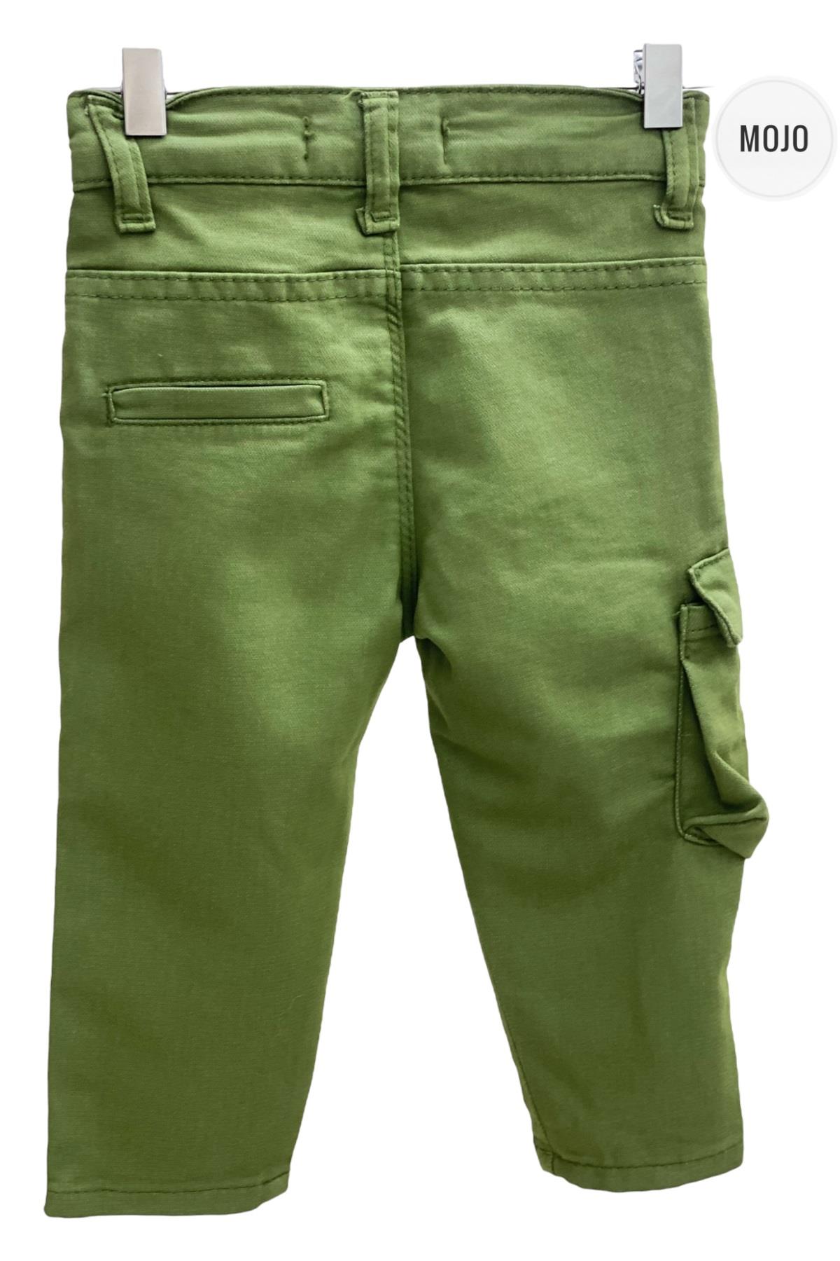 Mojo Erkek Bebek 1-5 Yaş Kargo Cepli Likralı Pantolon Haki