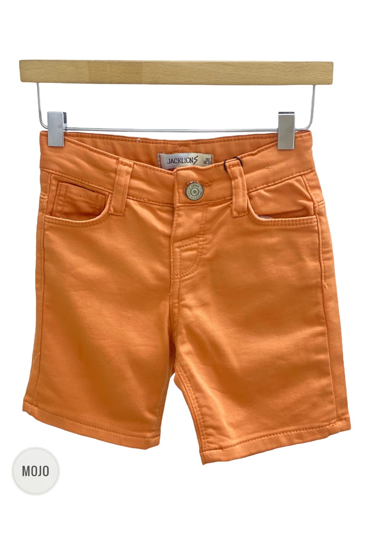 Mojo Erkek Bebek 1-5 Yaş Renkli Yumuşak Denim Şort 2302 Kiremit