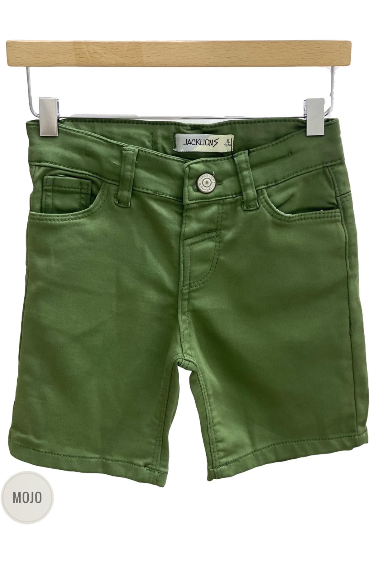 Mojo Erkek Bebek 1-5 Yaş Renkli Yumuşak Denim Şort 2302 Haki