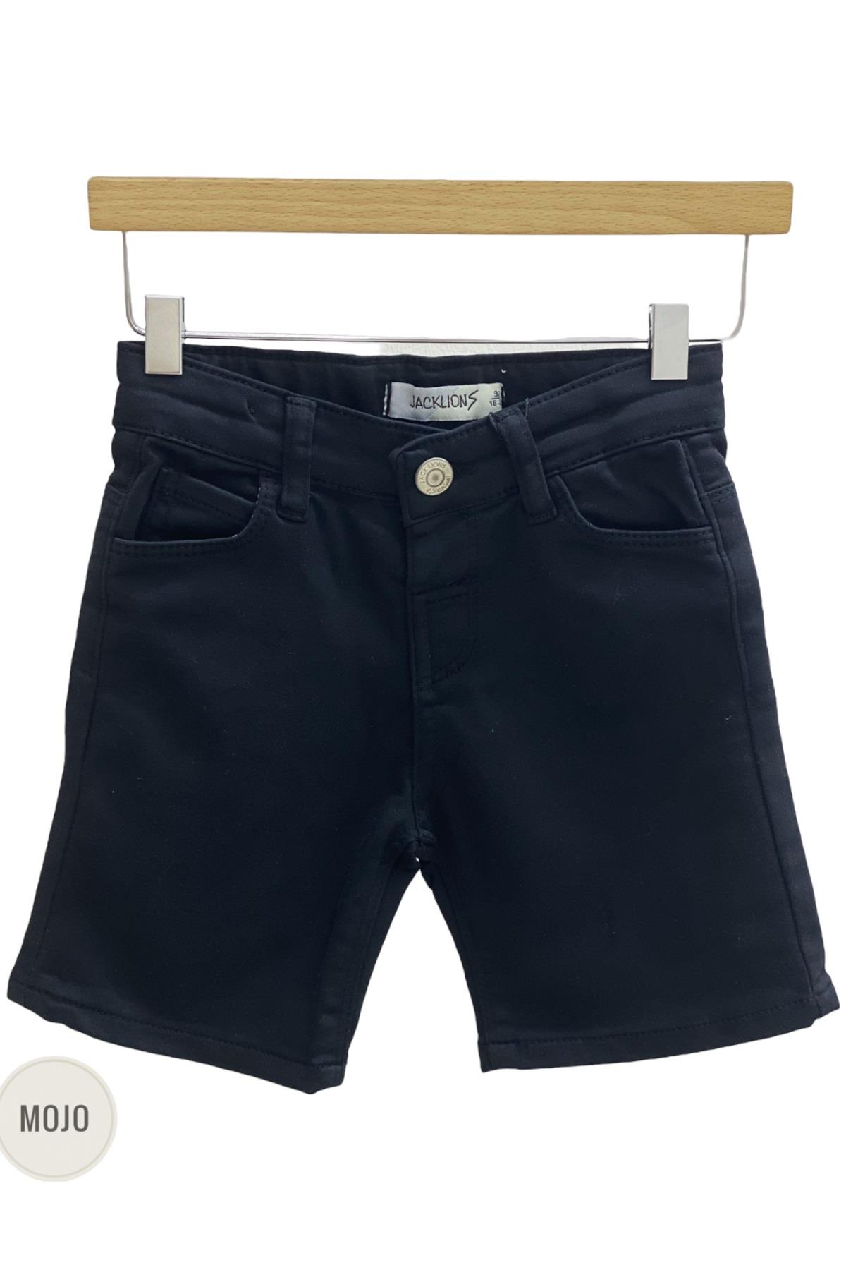 Mojo Erkek Bebek 1-5 Yaş Renkli Yumuşak Denim Şort 2302 Siyah