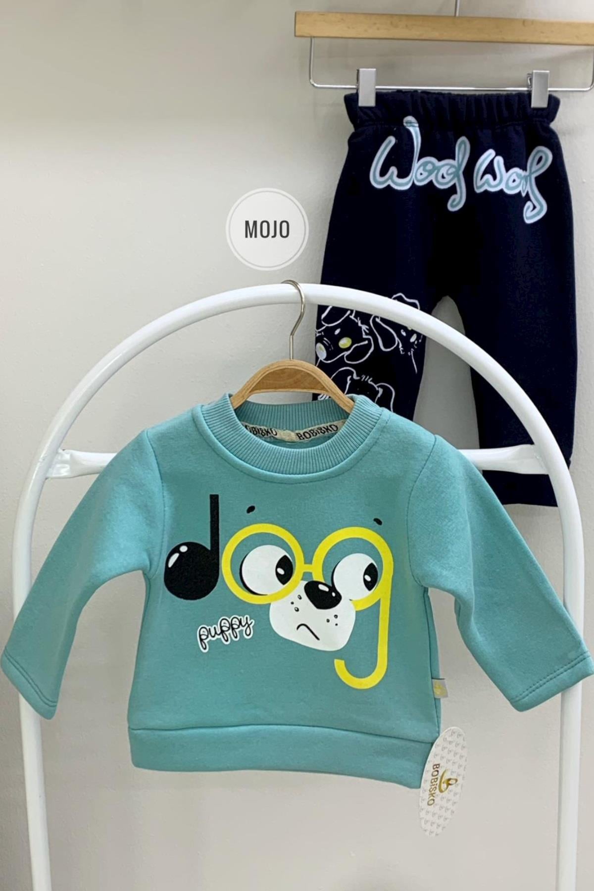 Mojo Erkek Bebek 6-24 Ay Baskılı Polar Eşofman Takımı 622