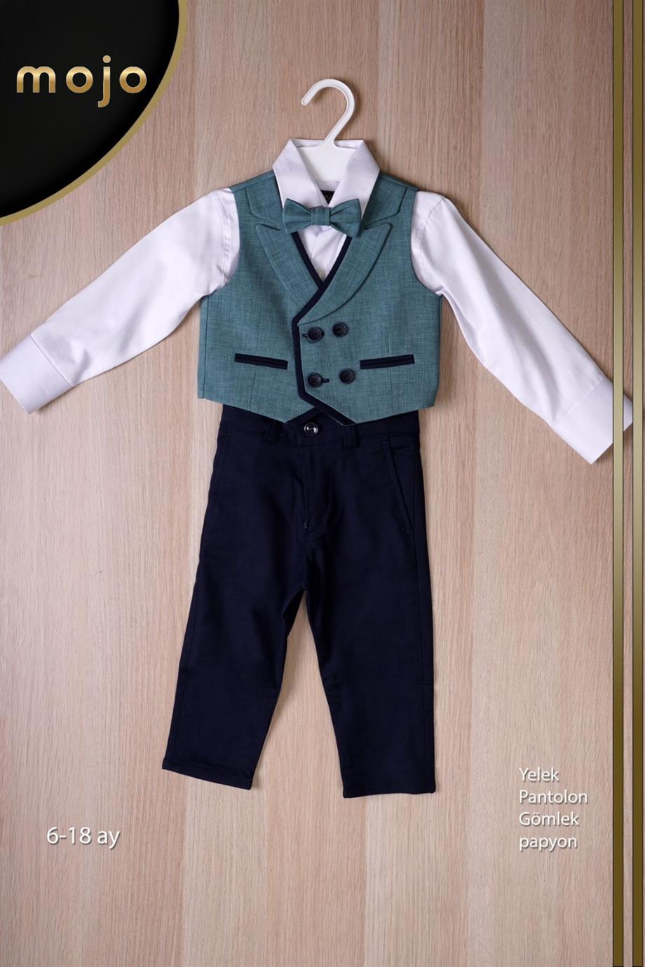 Mojo Erkek Bebek Spor Yelekli Takım 20445 Yeşil