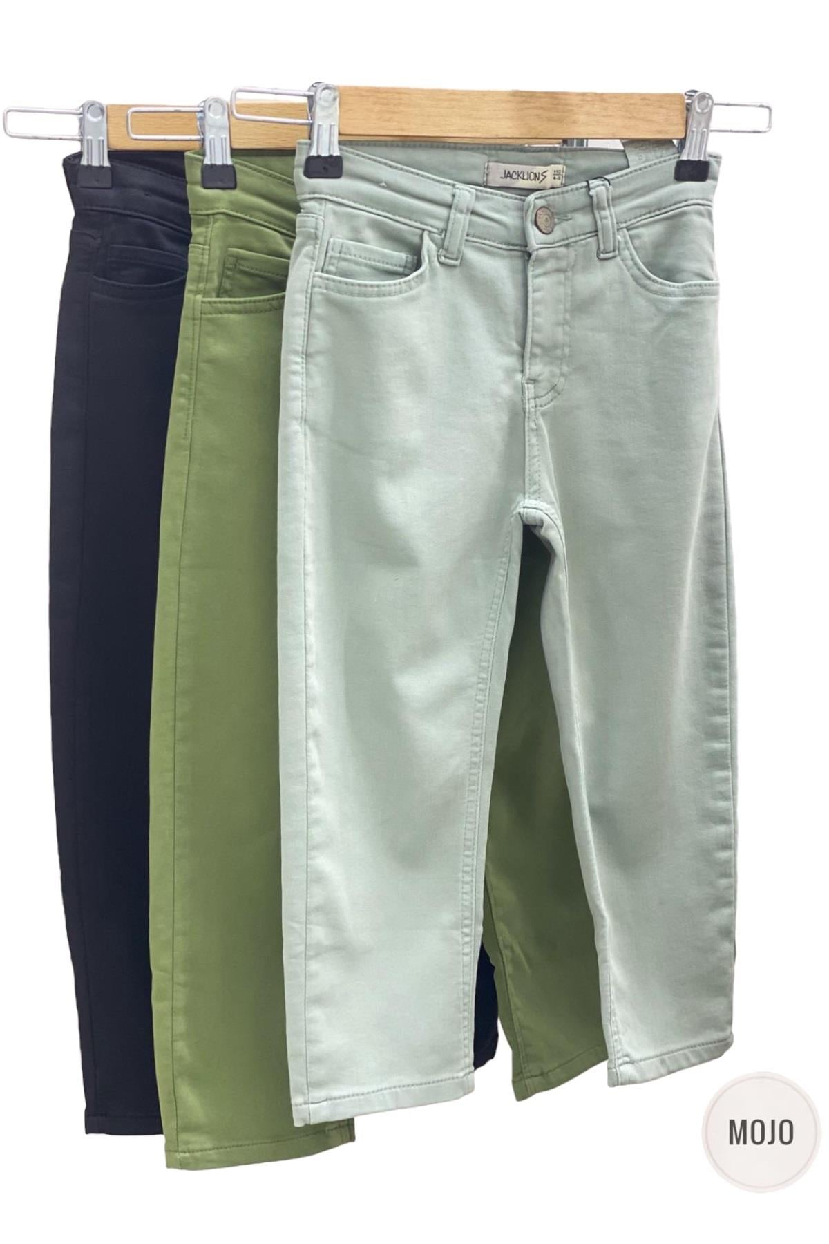 Mojo Erkek Çocuk 4-14 Yaş Full Likralı Renkli Denim Pantolon 2321 Haki