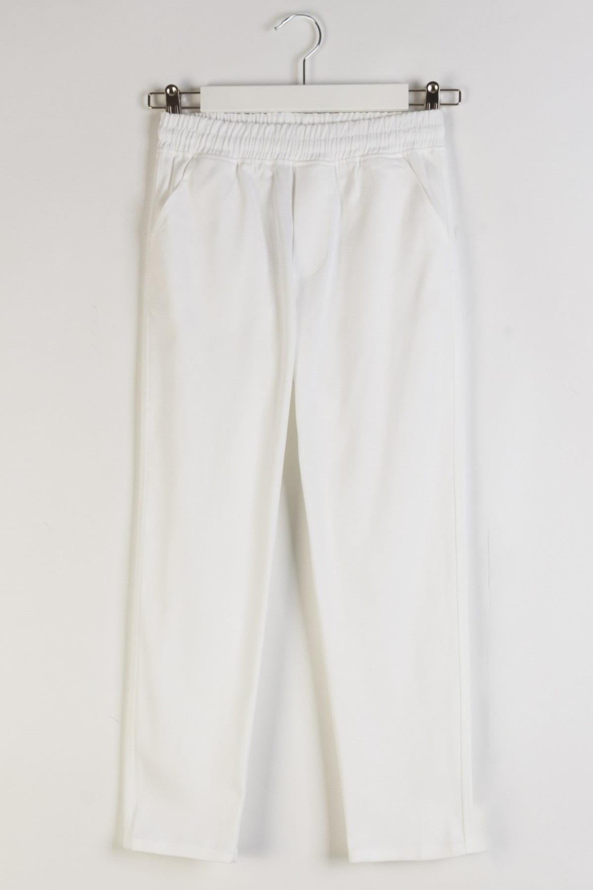 Mojo Erkek Çocuk 4-9 Yaş Pamuklu Gabardin Pantolon 7723 Beyaz