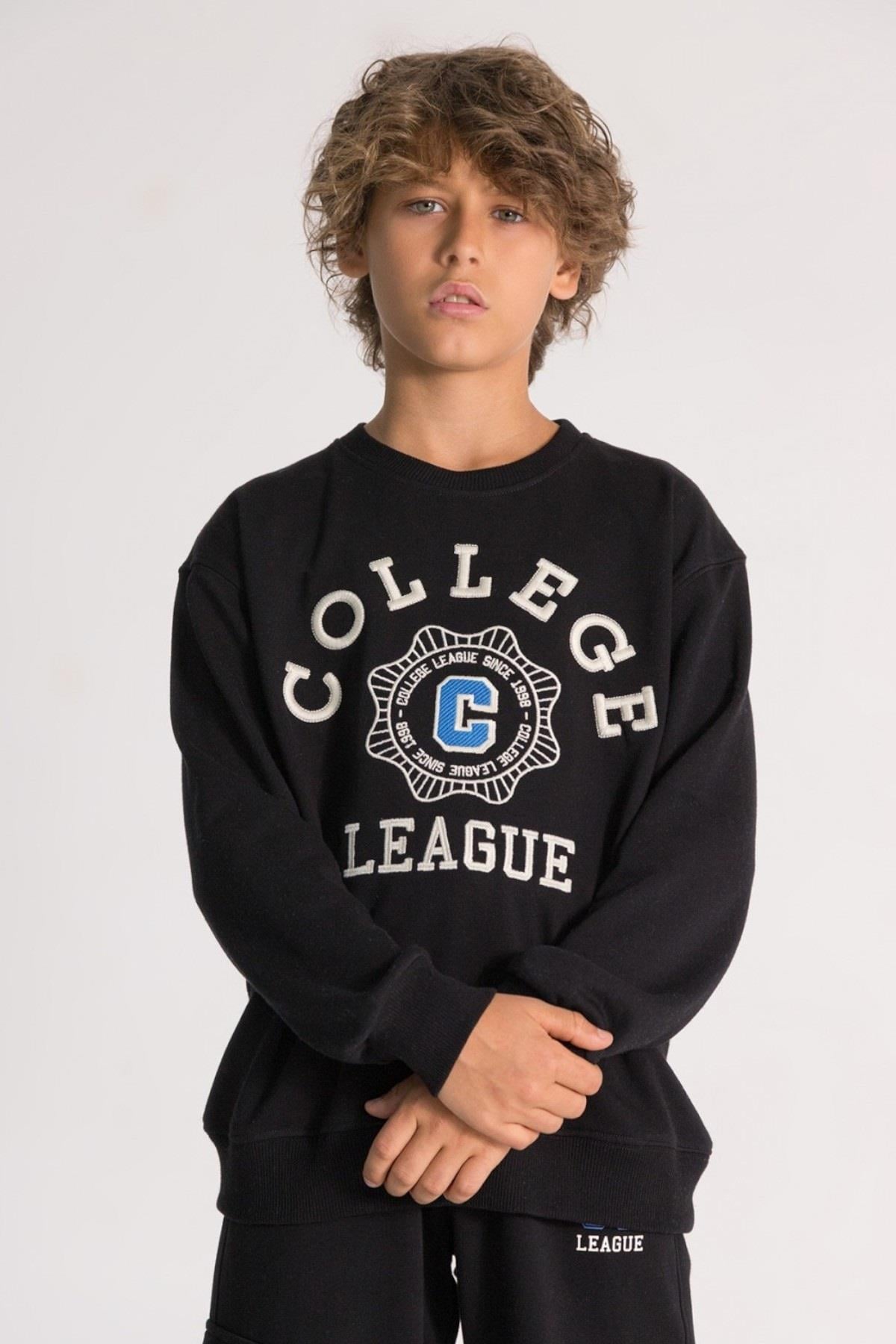 Mojo Erkek Çocuk 9-14 Yaş Baskılı Sweatshirt 4059 Siyah