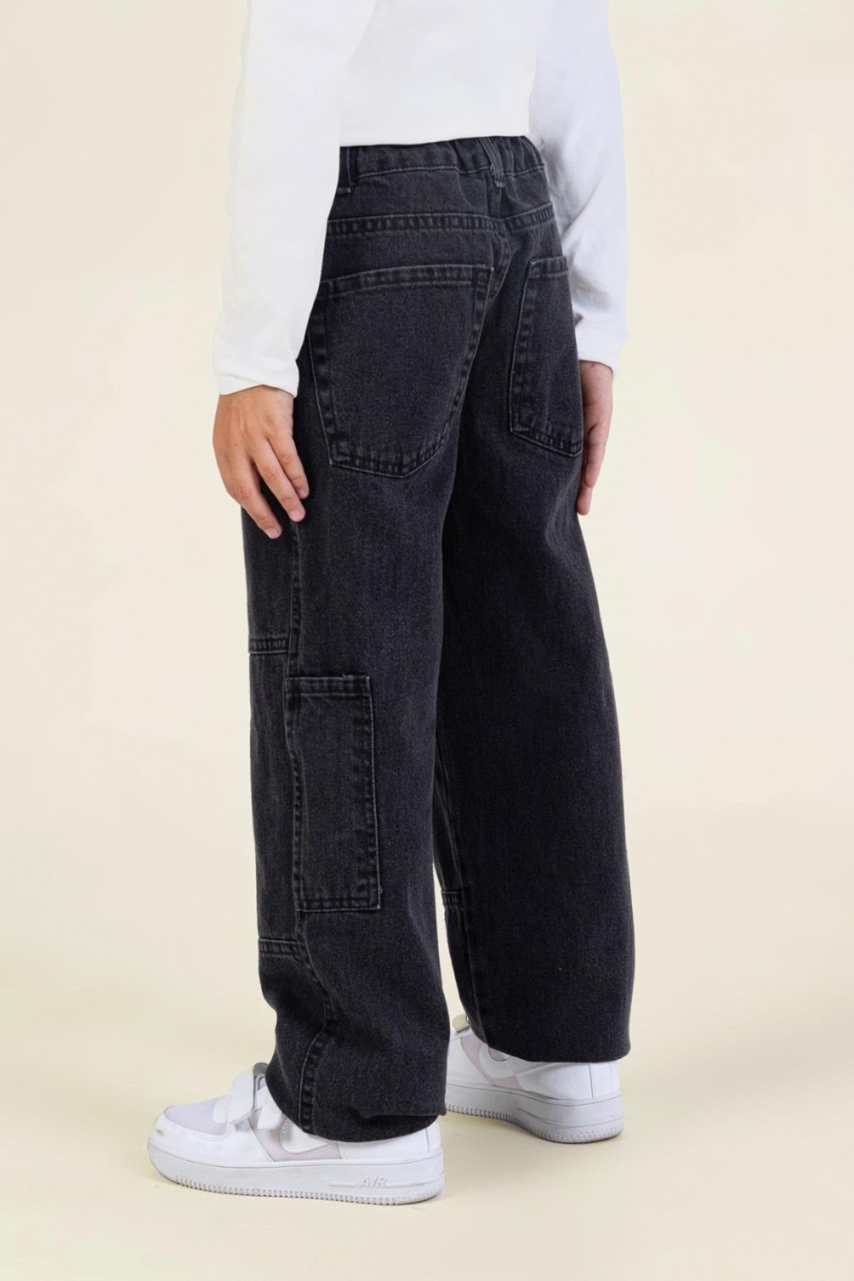 Mojo Erkek Çocuk 9-14 Yaş Bol Kesim Denim Pantolon Siyah