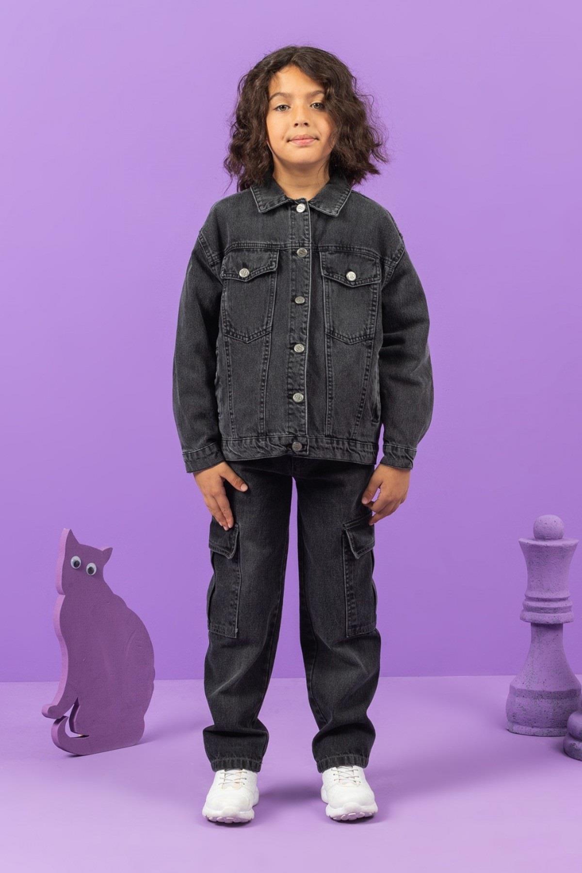 Mojo Erkek Çocuk 9-14 Yaş Kargo Cep Regular Fit Jean Siyah