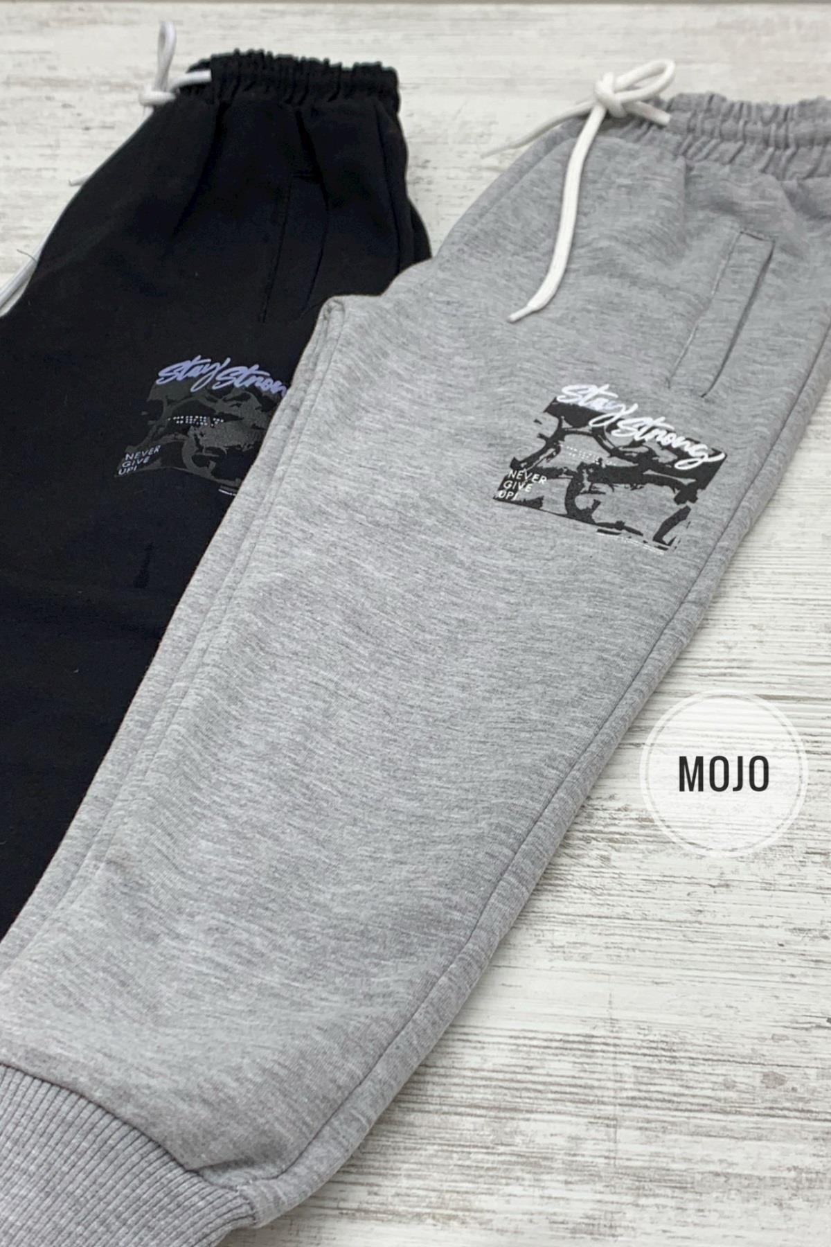 Mojo Erkek Çocuk Baskılı Lastikli Paça Eşofman Altı 2140 Gri