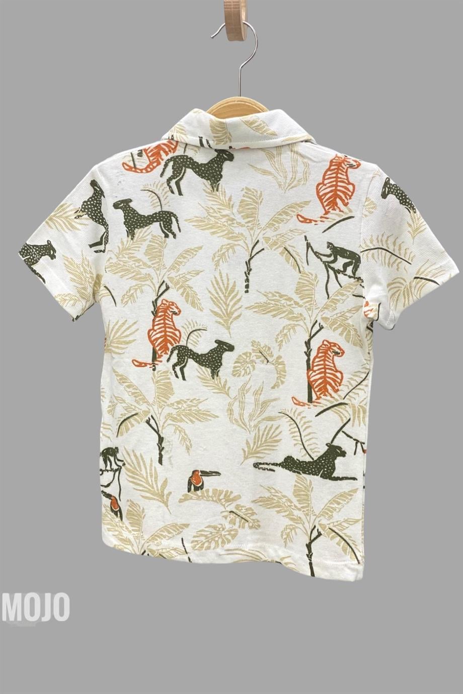 Mojo Erkek Çocuk 1-14 Yaş Polo Yaka Baskılı T-shirt 163839 Krem