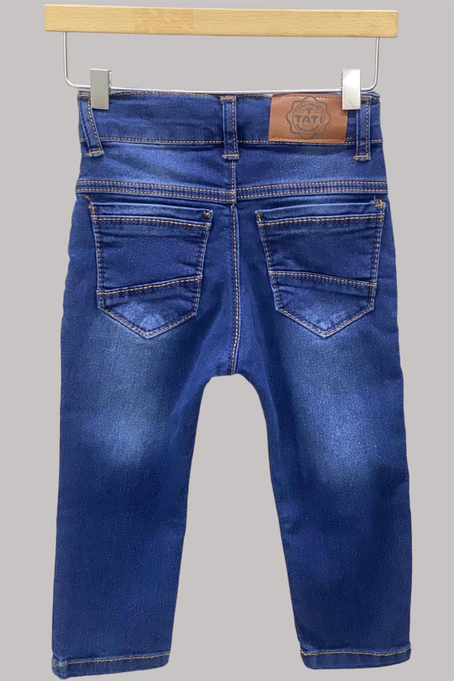 Mojo Erkek Çocuk 1-13 Yaş Slim Ft Taşlamalı Kot Pantolon Kot Mavi