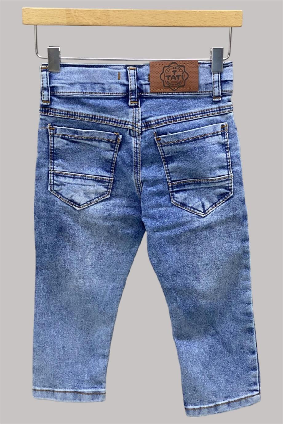 Mojo Erkek Çocuk 1-13 Yaş Slim Ft Taşlamalı Kot Pantolon Açık Mavi