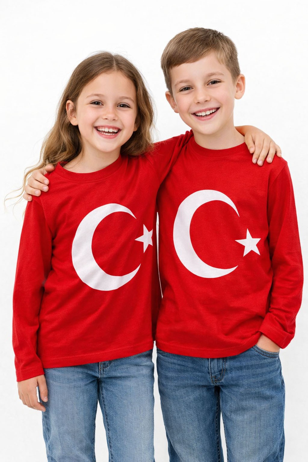 Mojo Garson Çocuk Türk Bayrağı Baskılı Uzun Kol T-shirt 09844 Kırmızı
