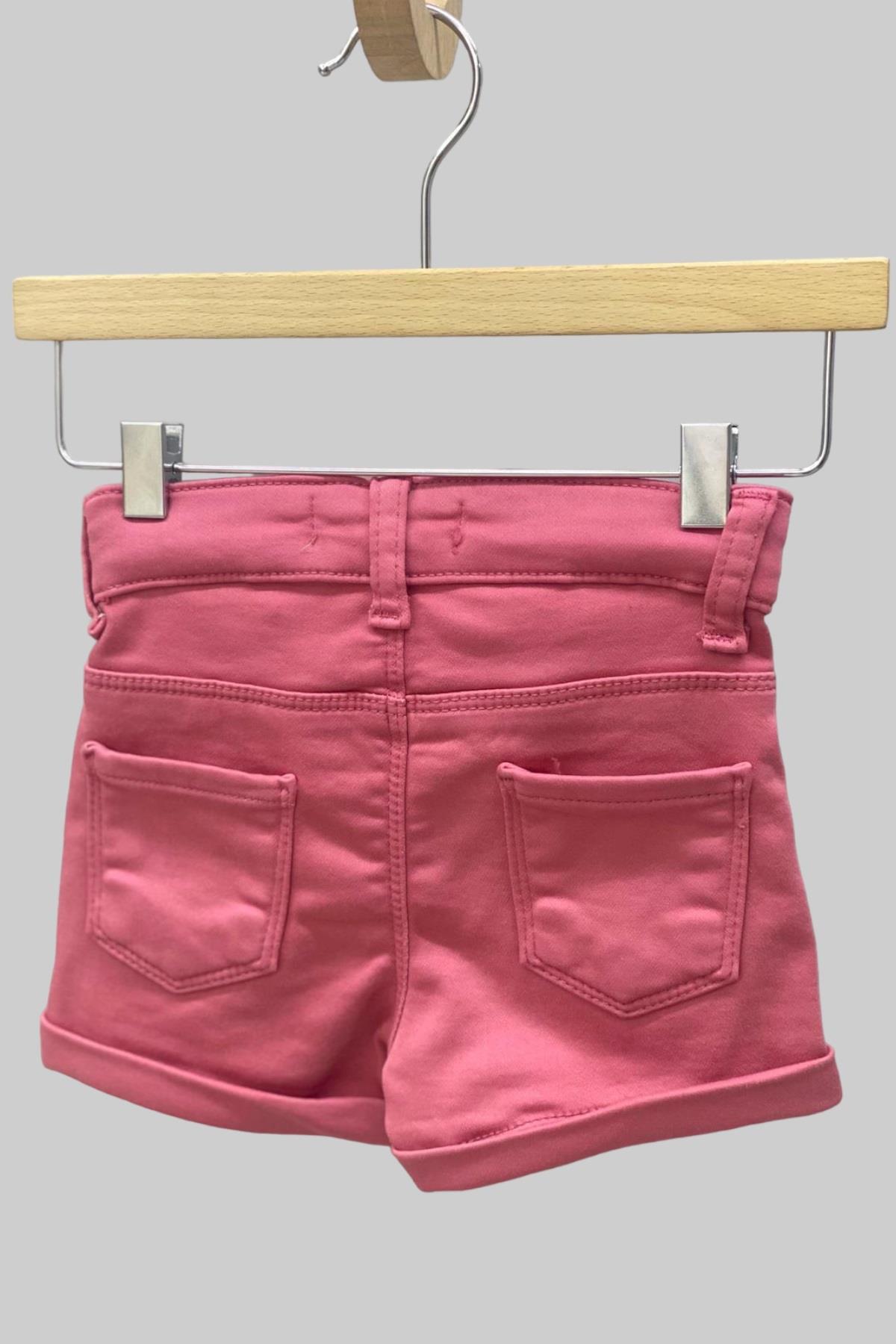 Mojo Kız Bebek 1-5 Yaş Ultra Esnek Renkli Denim Şort 2360 Gülkurusu