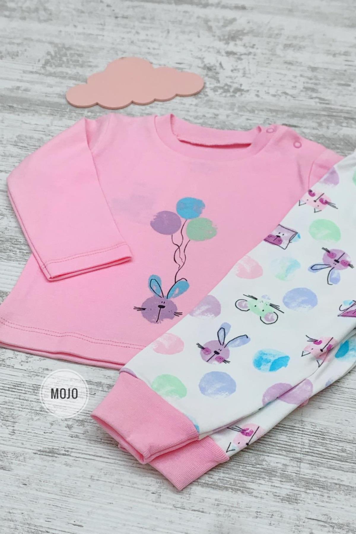 Mojo Kız Bebek 9-36 Ay Balon Figürlü İkili Takım LG6685
