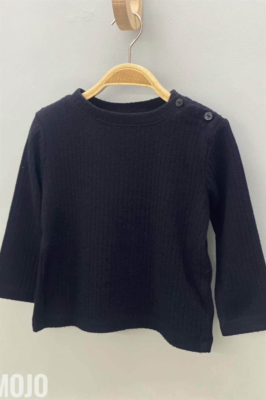 Mojo Kız Bebek Bisiklet Yaka Triko Body 117048 Siyah
