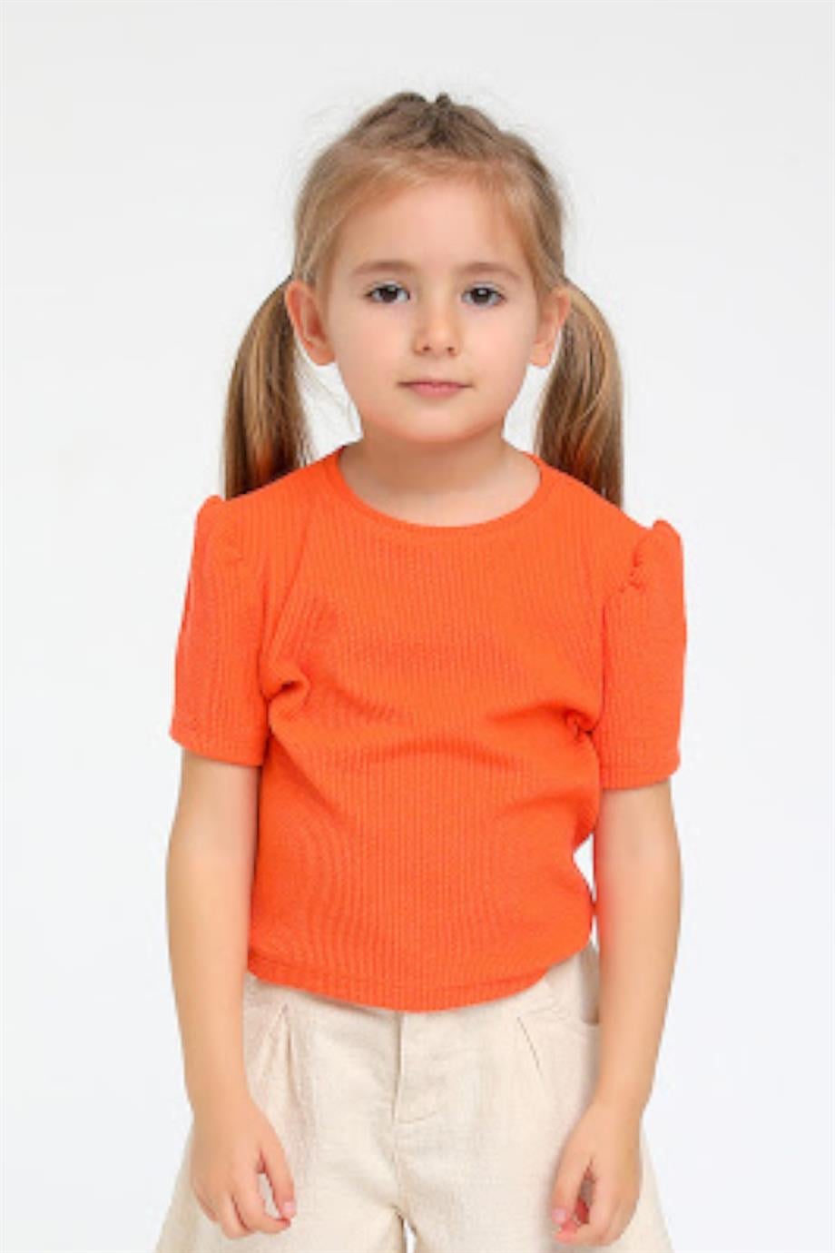 Mojo Kız Bebek Bürümcük Kumaş Body 35490 Turuncu
