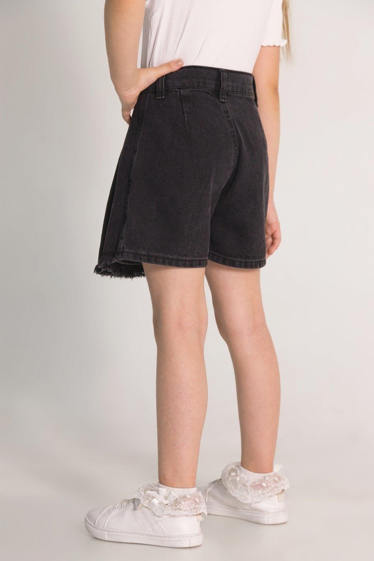 Mojo Kız Çocuk 4-9 Yaş Denim Şort Etek 0204 Siyah