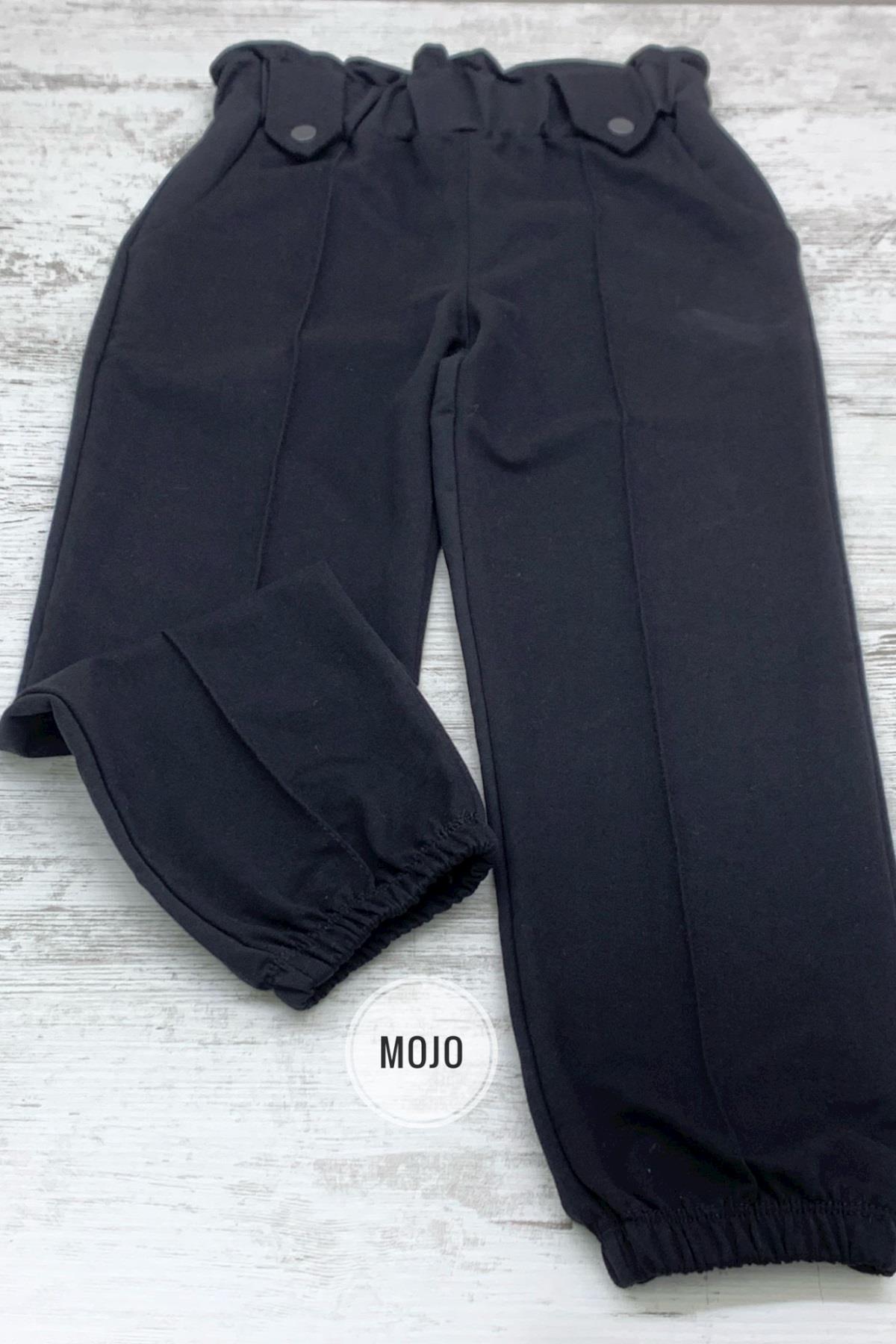 Mojo Kız Çocuk 8-12 Yaş Kemer Detaylı Eşofman Altı 724602 Siyah