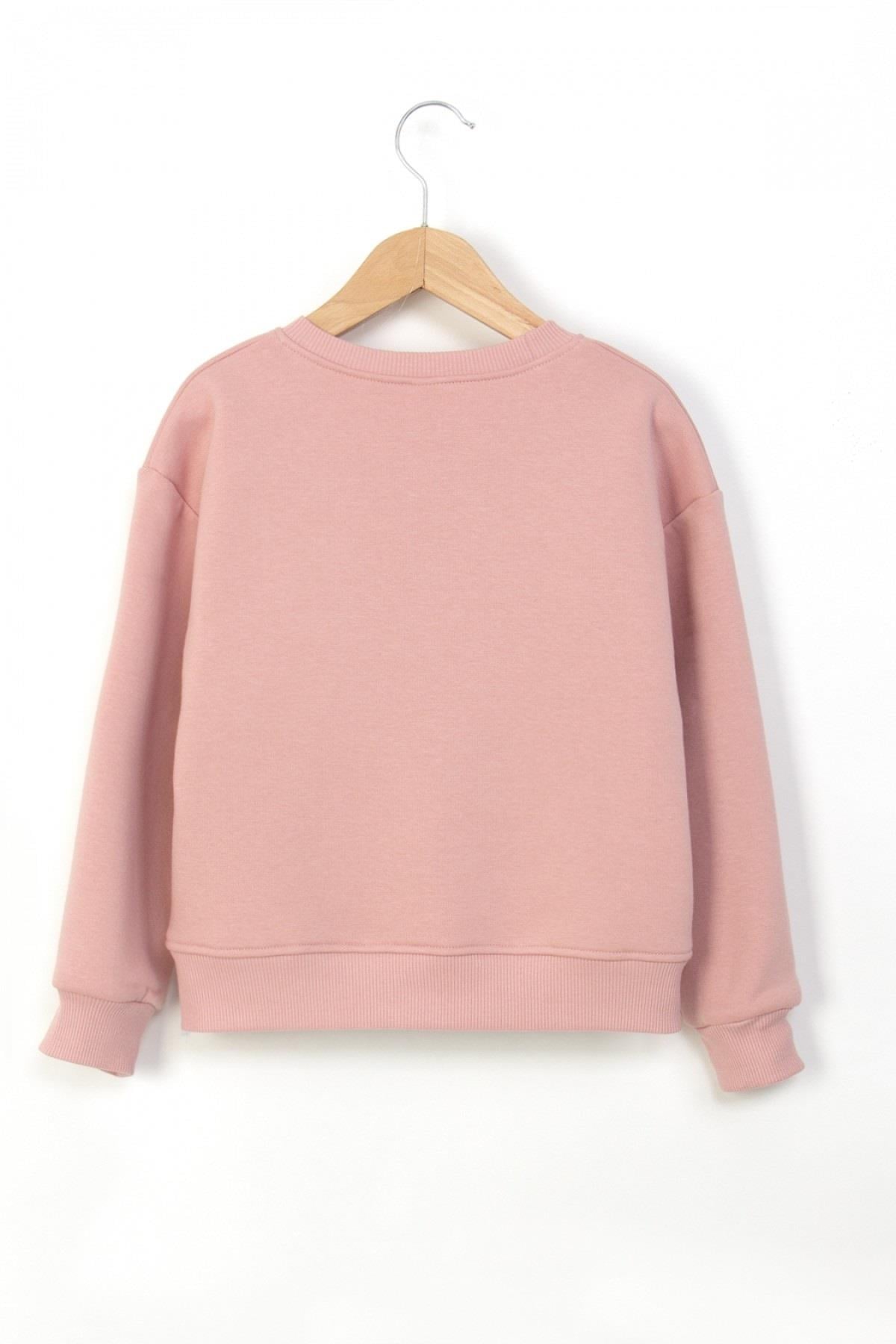 Mojo Kız Çocuk 9-14 Yaş Baskılı Sweatshirt Pembe