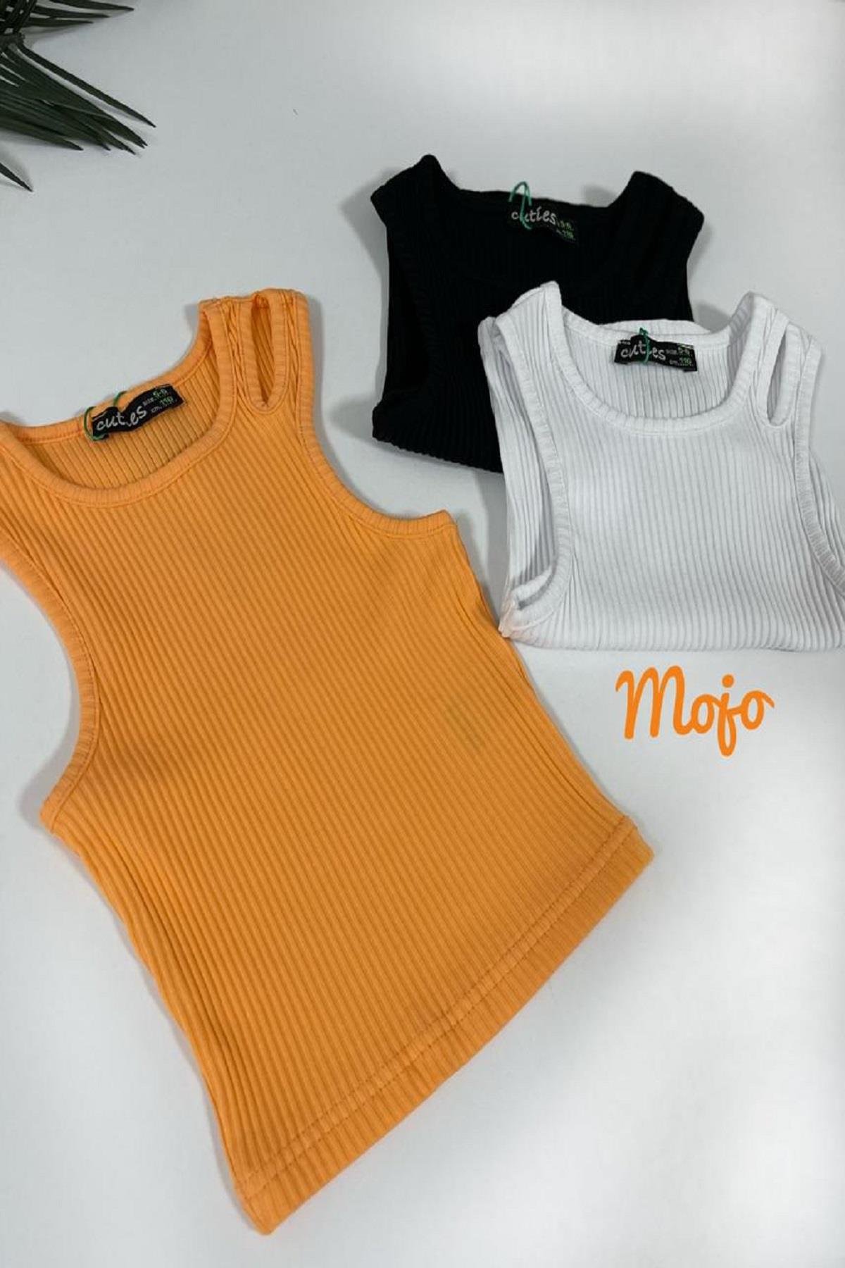 Mojo Kız Çocuk Omuz Detaylı Crop 3399 Turuncu