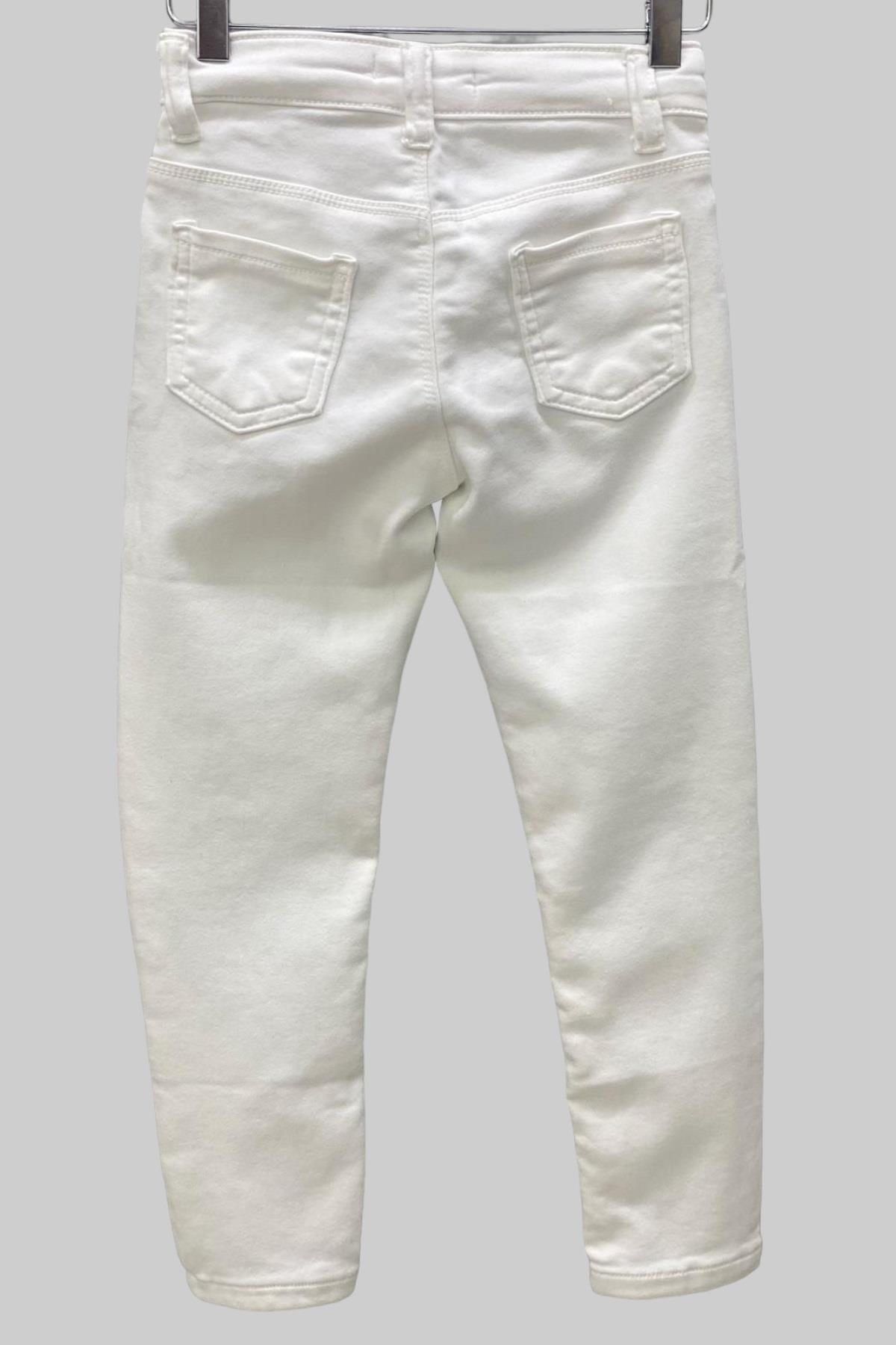 Mojo Kız Çocuk Ultra Esnek Renkli Denim Pantolon 2348 Beyaz