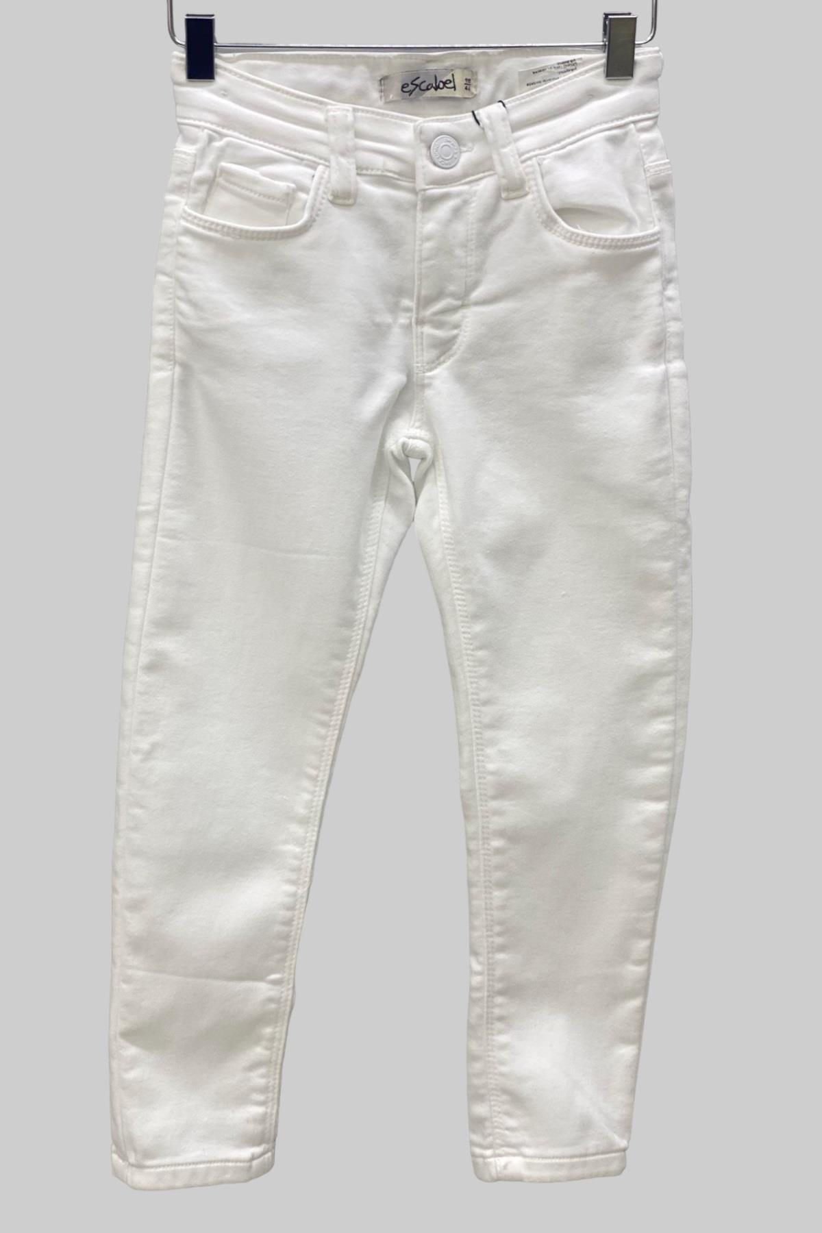 Mojo Kız Çocuk Ultra Esnek Renkli Denim Pantolon 2348 Beyaz