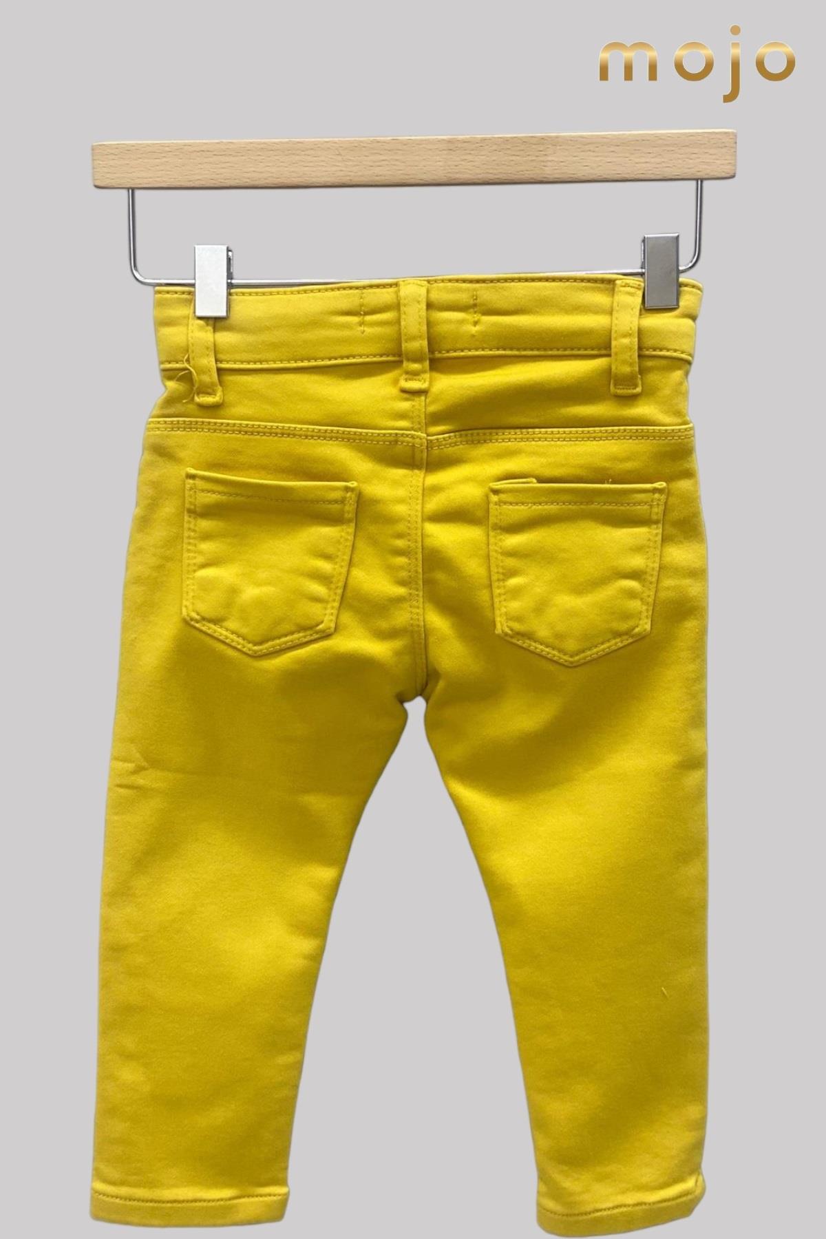 Mojo Kız Çocuk Ultra Esnek Renkli Denim Pantolon 2348 Sarı