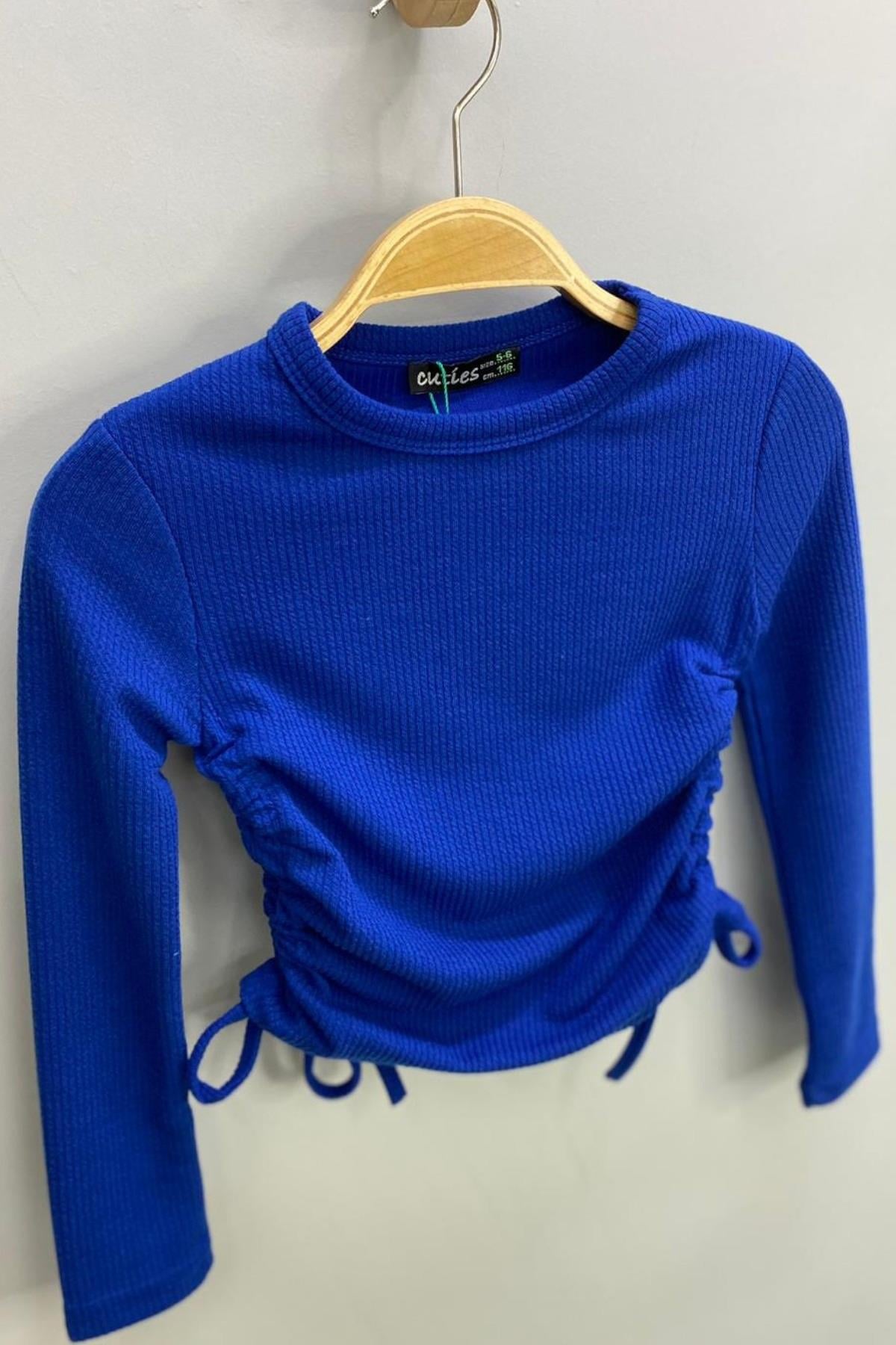 Mojo Kız Çocuk Yandan Büzgülü Kaşkorse Body 3504 Saks