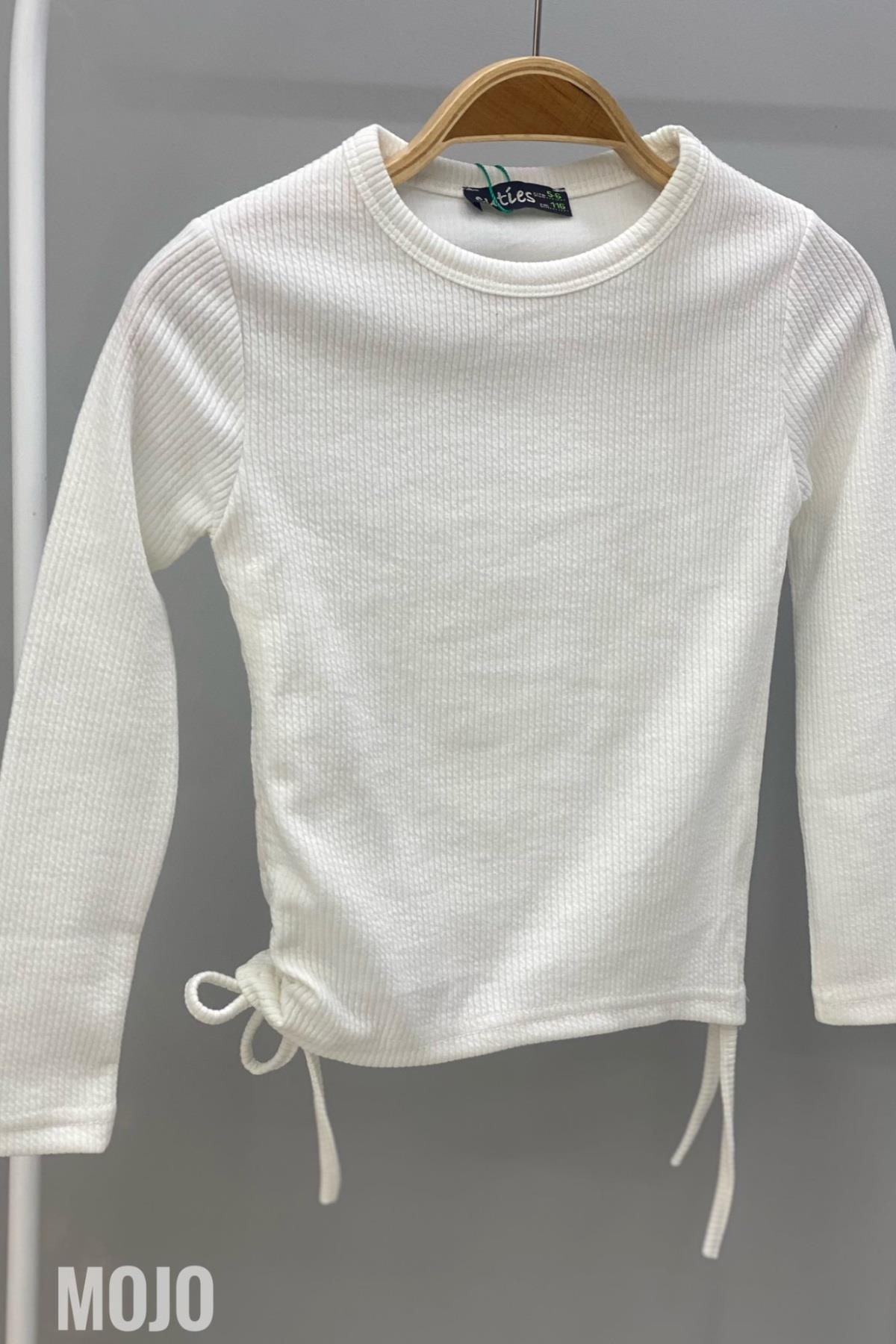 Mojo Kız Çocuk Yandan Büzgülü Kaşkorse Body 3504 Krem