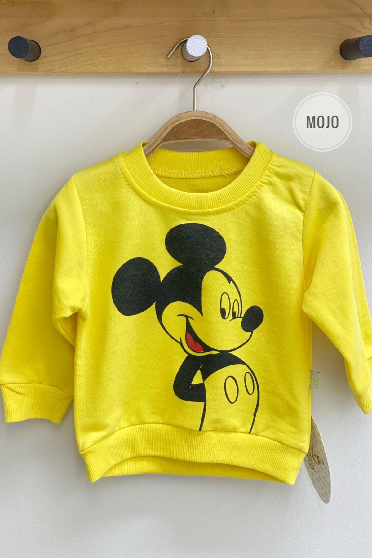 Mojo Unisex 6-24 Ay Mickey Baskılı Mevsimlik Eşofman Takım 656 Sarı