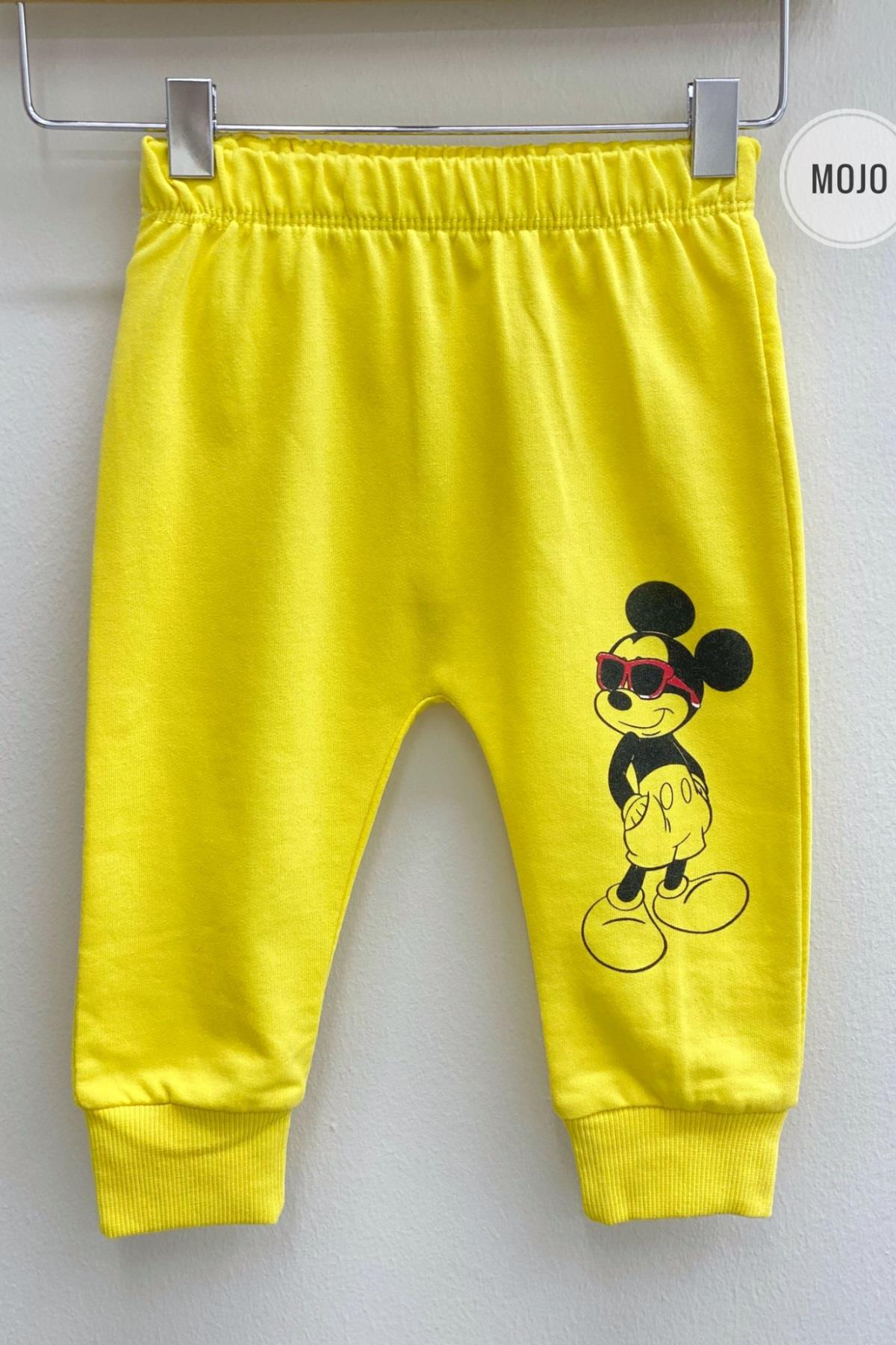 Mojo Unisex 6-24 Ay Mickey Baskılı Mevsimlik Eşofman Takım 656 Sarı