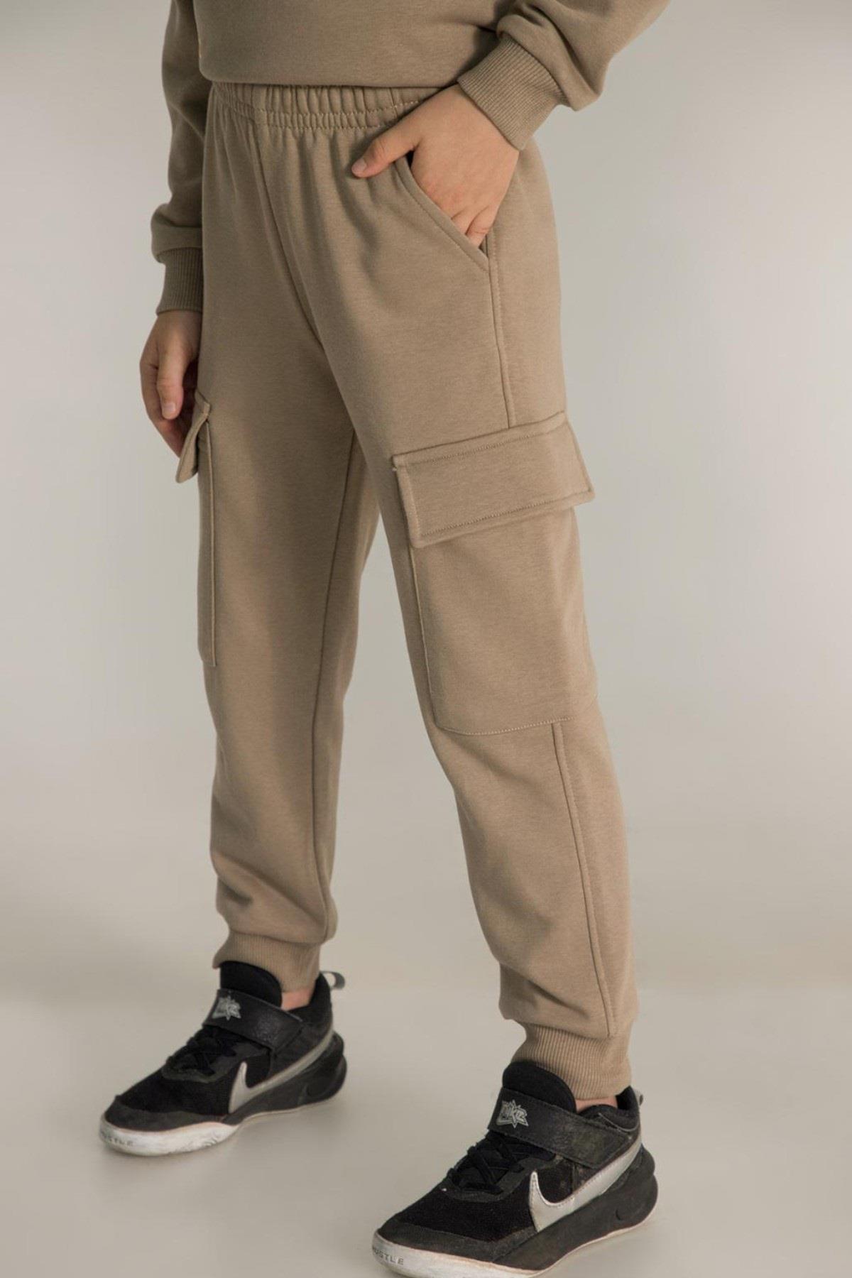 Mojo Unisex 9-14 Yaş Kargo Cep Detaylı Eşofman Altı 4038