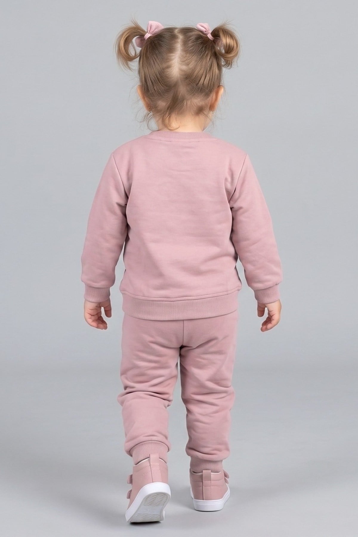 Mojo Unisex Bebek 1-3 Yaş Pamuklu Mevsimlik Eşofman Takımı Pudra