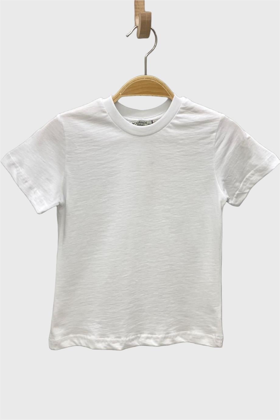 Mojo Unisex Bebek Basic Kısa Kol Tshirt 5371 Beyaz