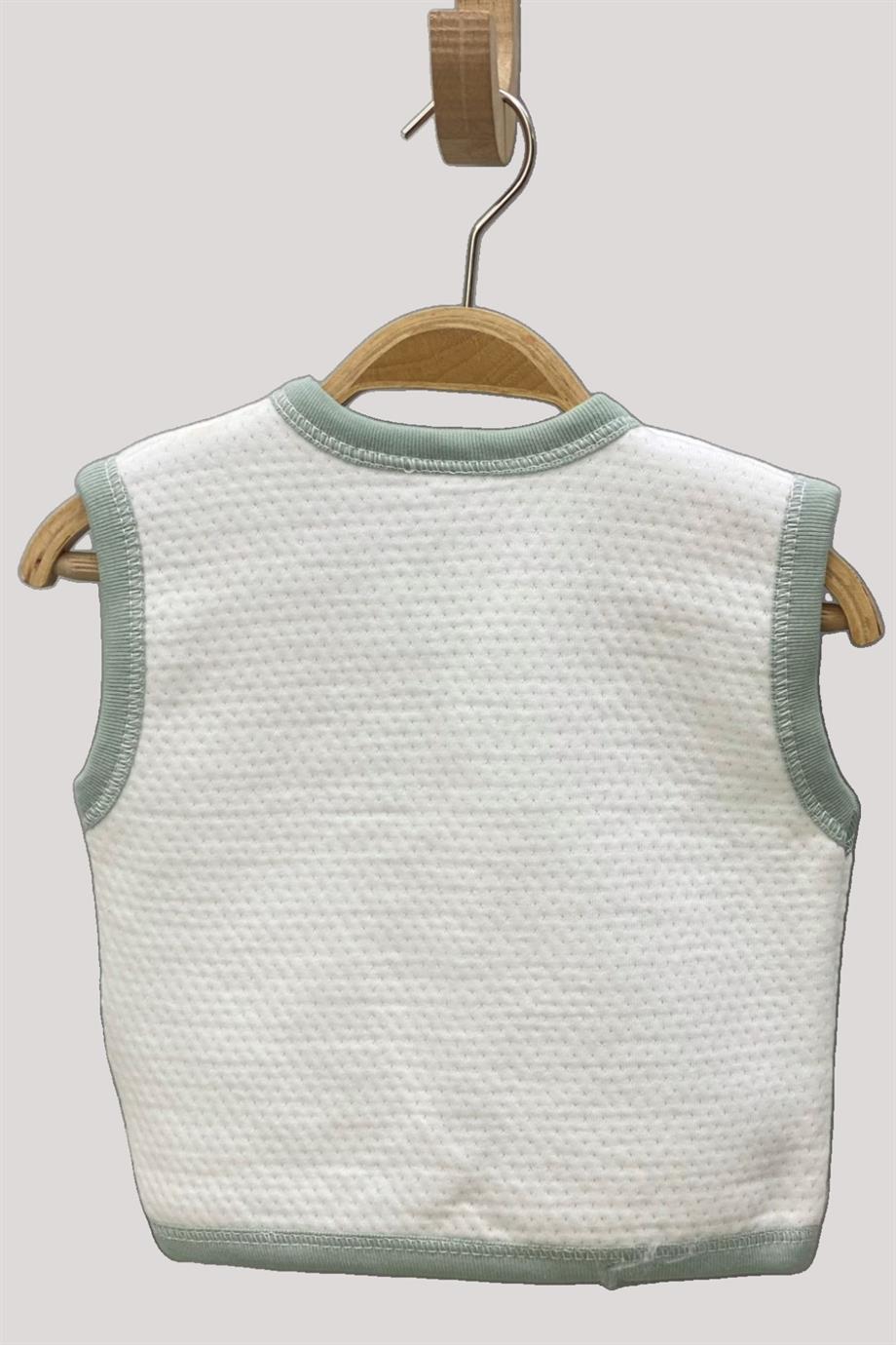 Mojo Unisex Bebek Zürafa İşlemeli Penye Yelek 337 Yeşil