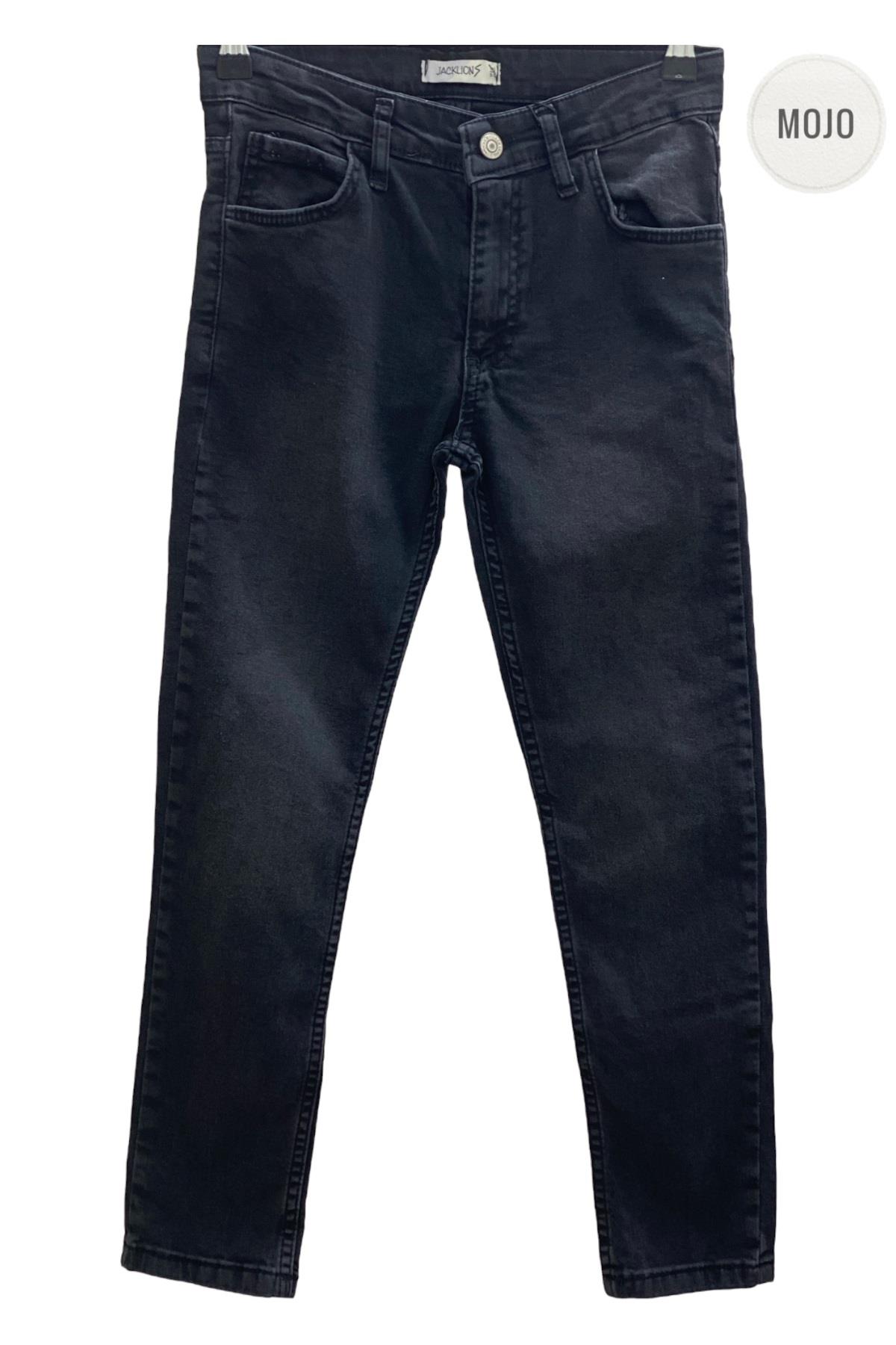 Mojo Unisex Çocuk Boru Paça Likralı Kot Pantolon 2276 Siyah