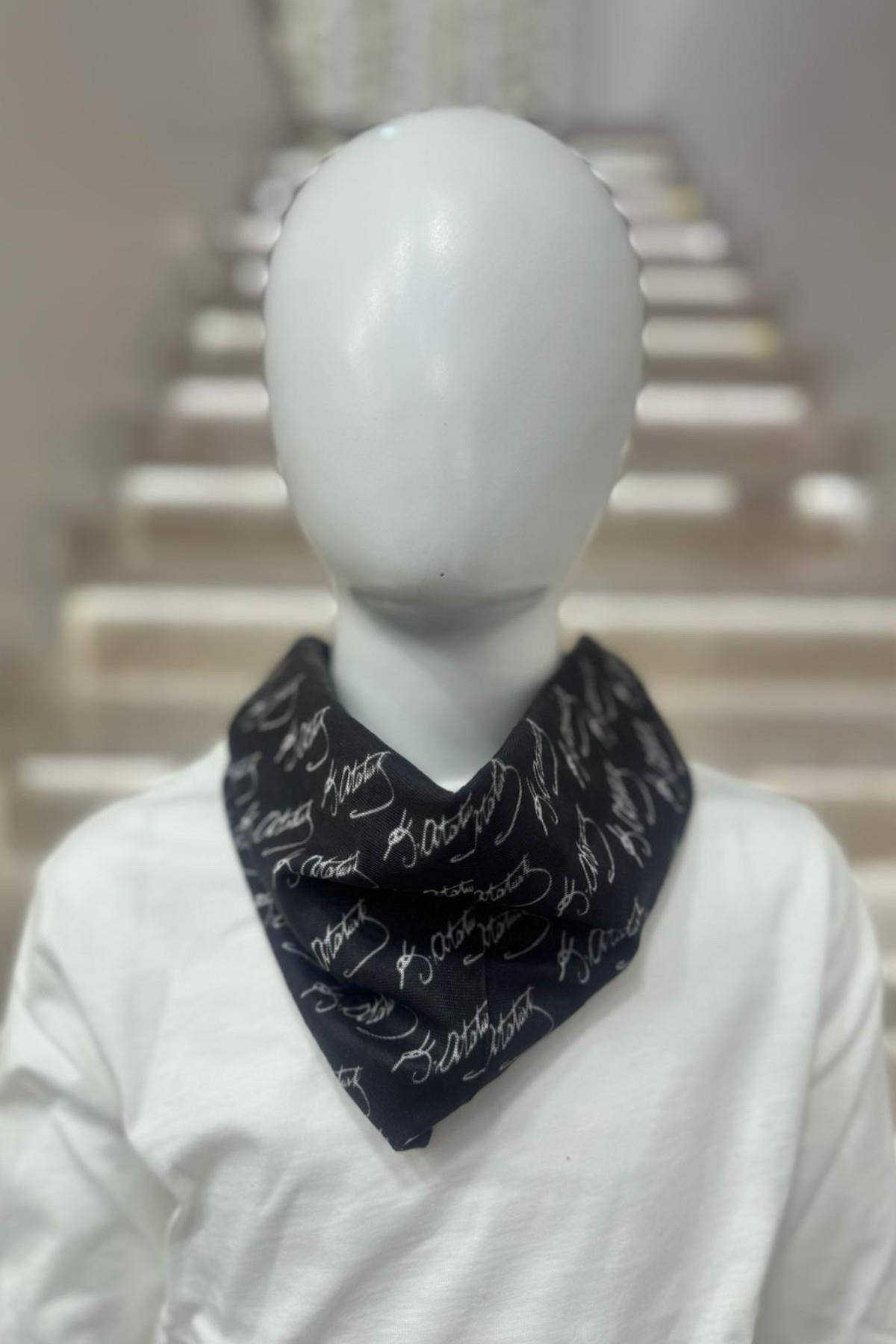 Mojo Unisex Kemal Atatürk İmza Fular-Bandana Aksesuar 1909 Siyah