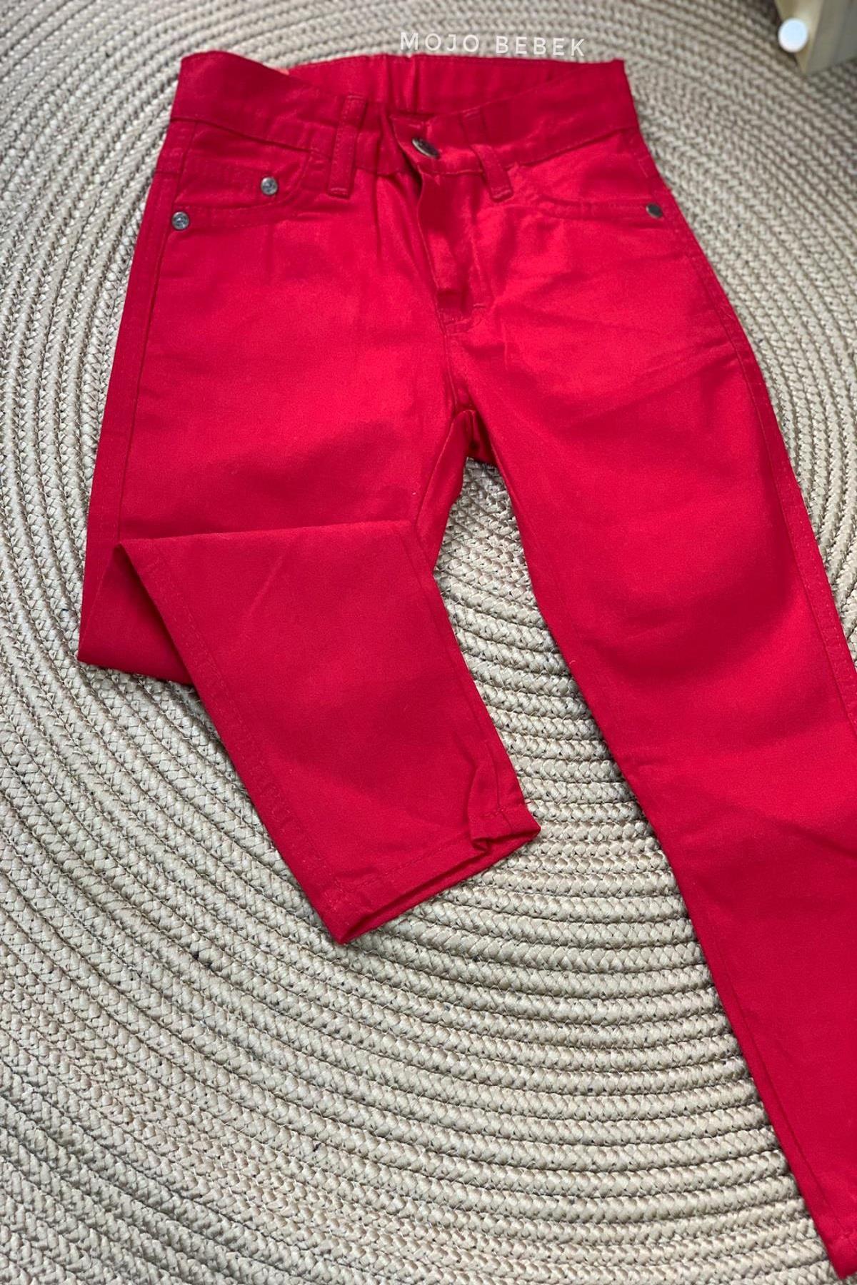 Mojo Unisex Kumaş Pantolon 2428 Kırmızı