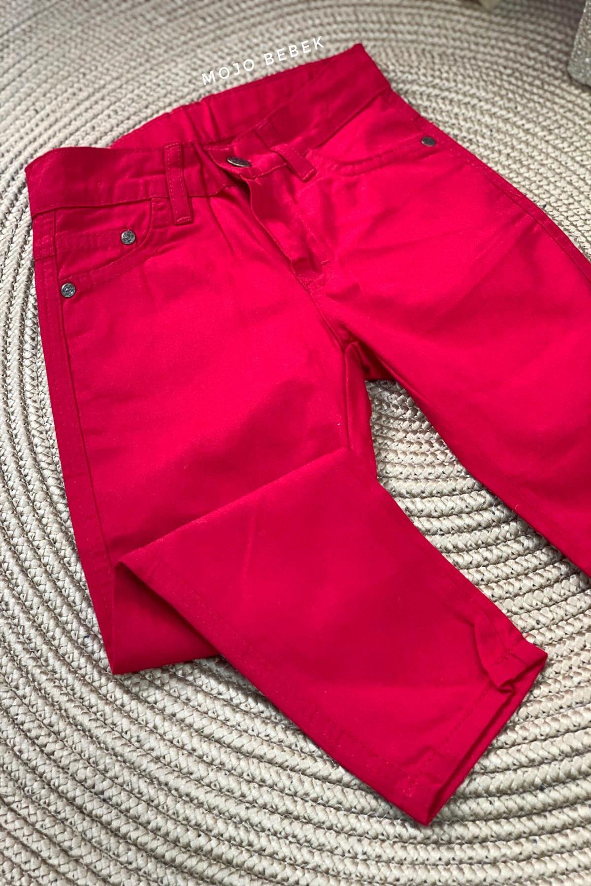 Mojo Unisex Kumaş Pantolon 2428 Kırmızı