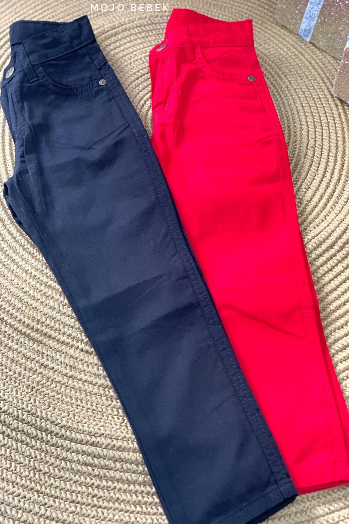 Mojo Unisex Kumaş Pantolon 2428 Kırmızı