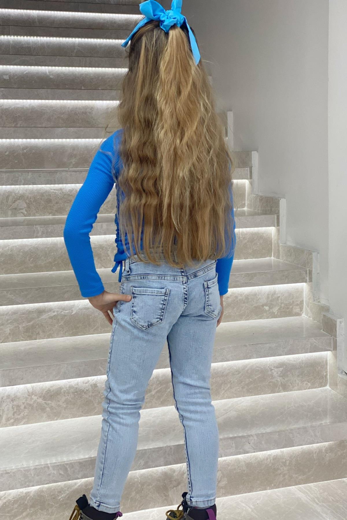 Mojo Unisex Slim Fit Dar Paça Kot Pantolon 2299 Kot Mavi
