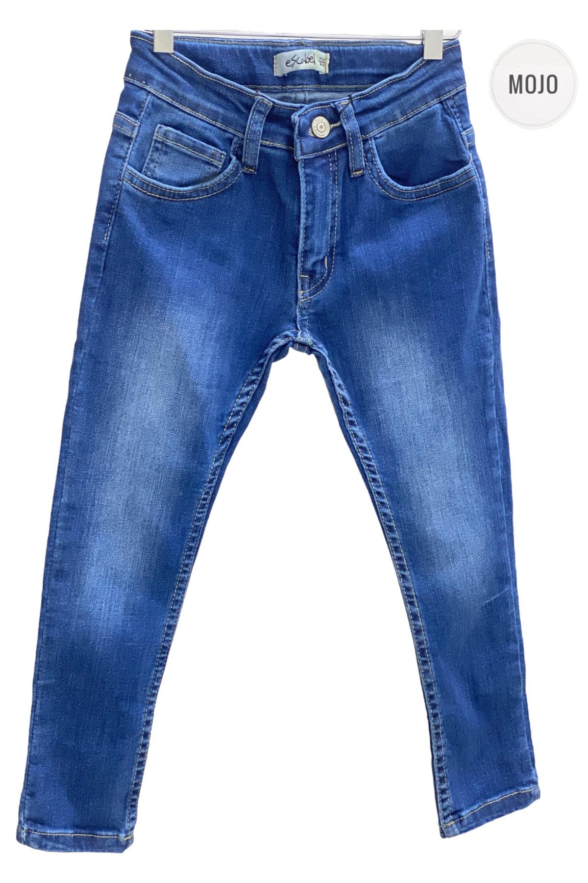 Mojo Unisex Slim Fit Dar Paça Kot Pantolon 2299 Mavi