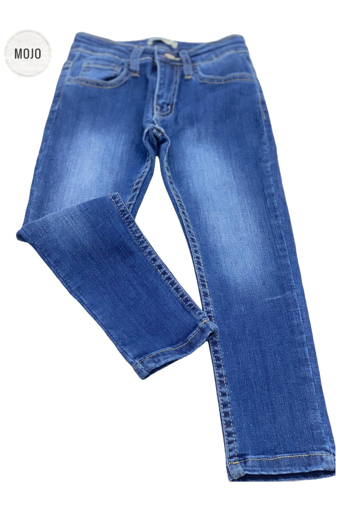 Mojo Unisex Slim Fit Dar Paça Kot Pantolon 2299 Mavi